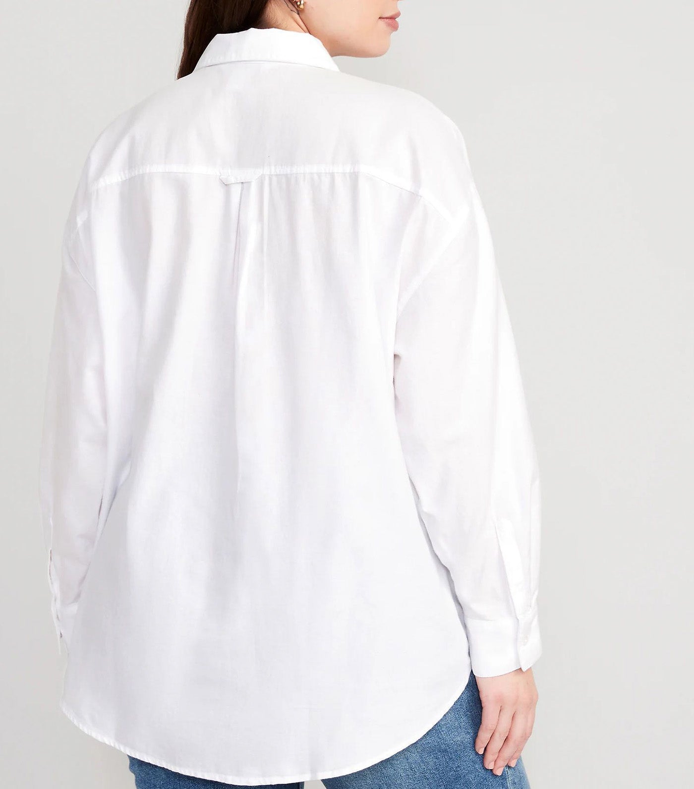 Old Navy Oversized Boyfriend Shirt for Women White Oxford