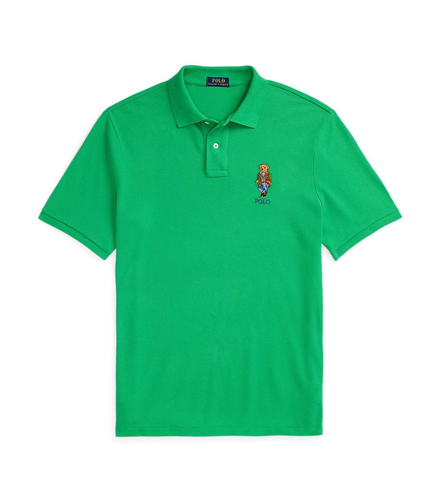 Men's Classic Fit Polo Bear Mesh Polo Shirt Summer Emerald Explorer Bear