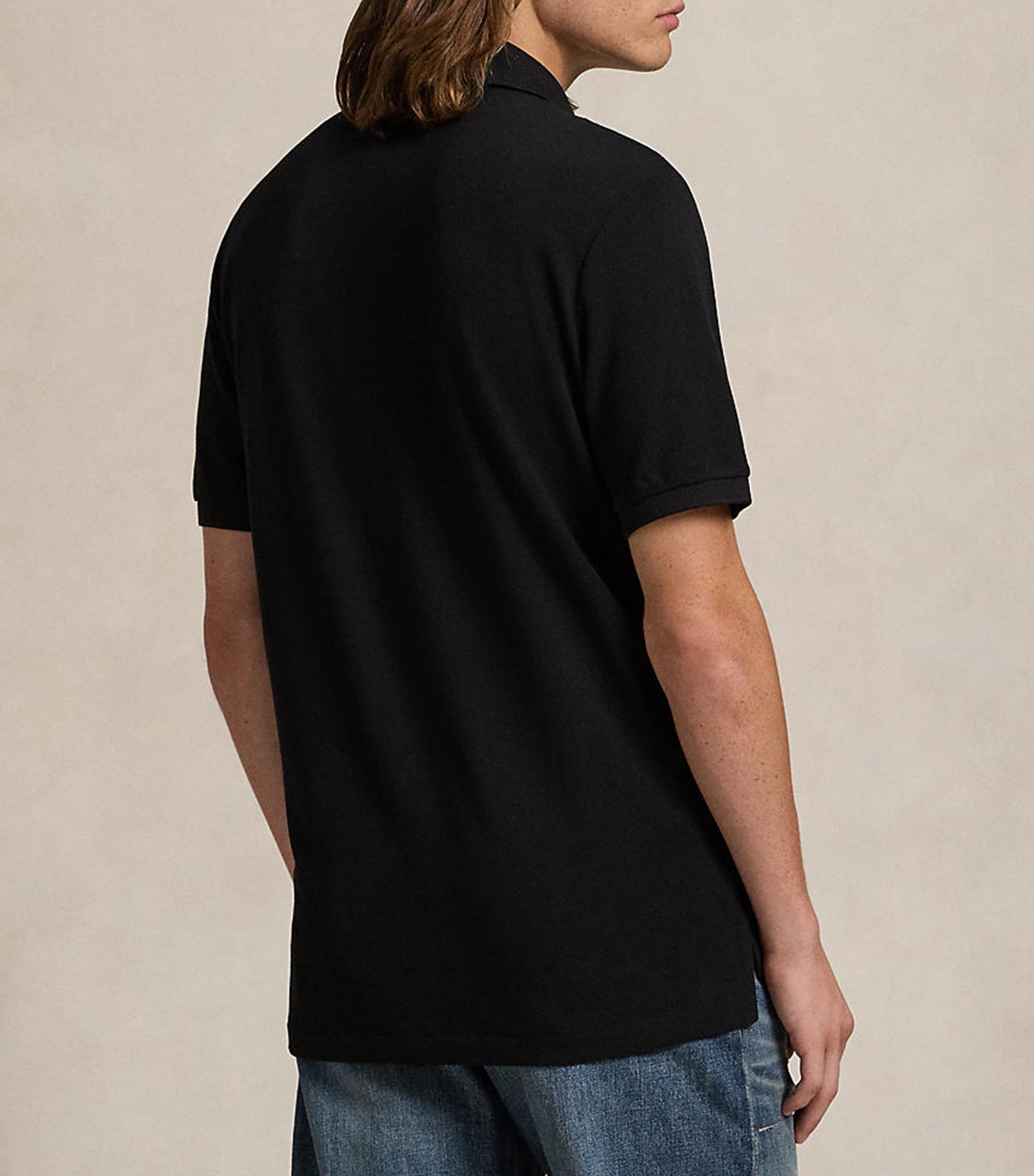 Men's Classic Fit Dog-Embroidered Polo Shirt Polo Black