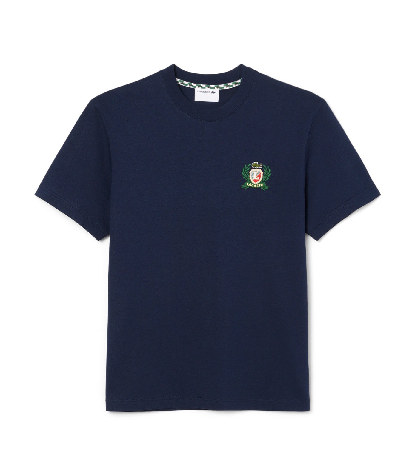 French Made Embroidered Badge T-Shirt Navy Blue