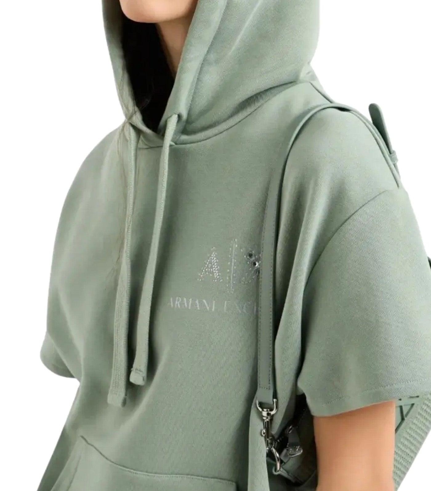 Armani Exchange Short Sleeve Hoodie Sage