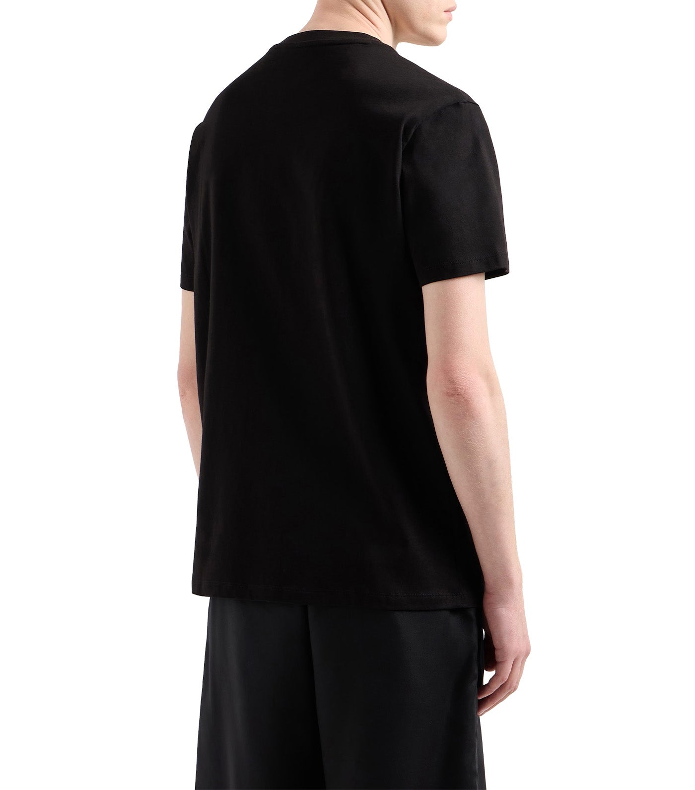 Armani Exchange Regular Fit Tee Embroidered Logo Black