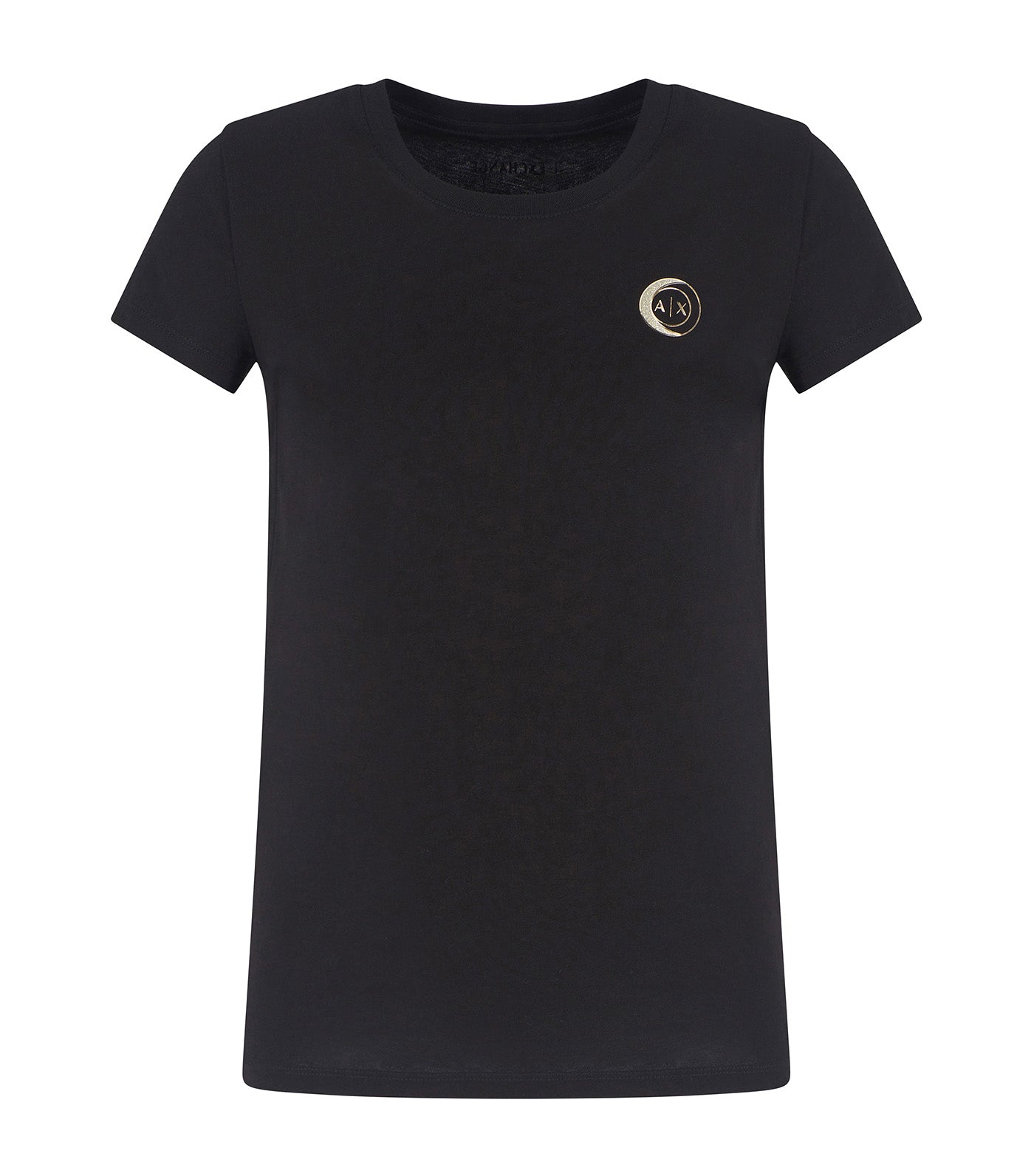 Jersey T-Shirt with Metal Logo Black