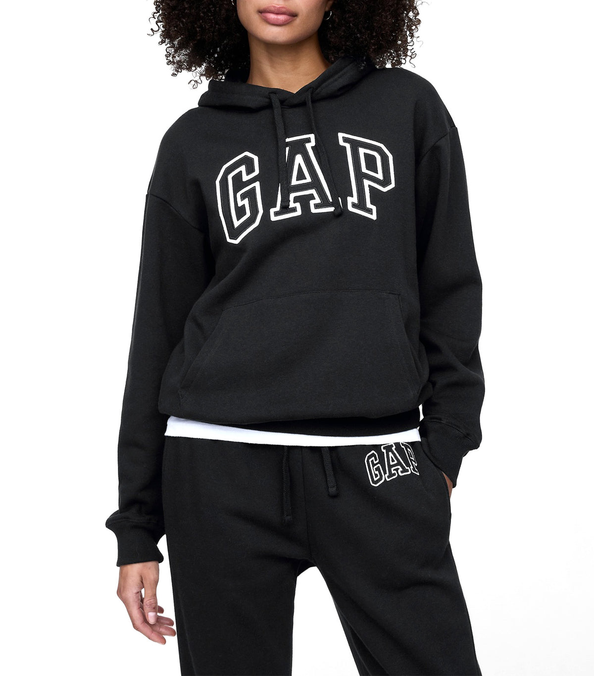 Relaxed Logo Hoodie True Black