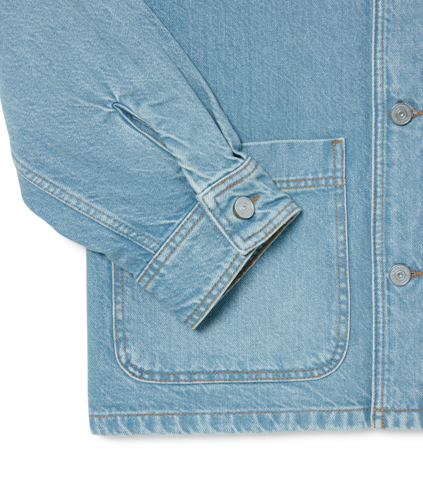 Lacoste Oversized Cotton Denim Overshirt Jacket Washed Bleach