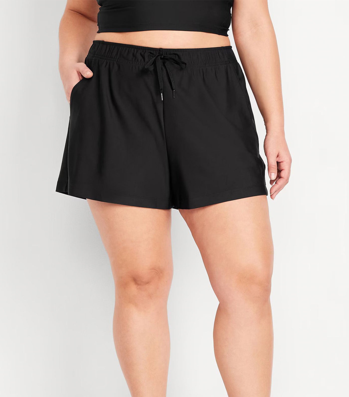 Old Navy High-Waisted PowerSoft Shorts 3.5in Inseam Black Jack