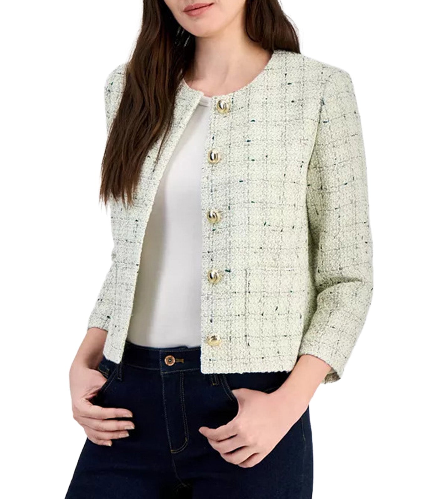 Women's Tweed Jacket White Dove Multi