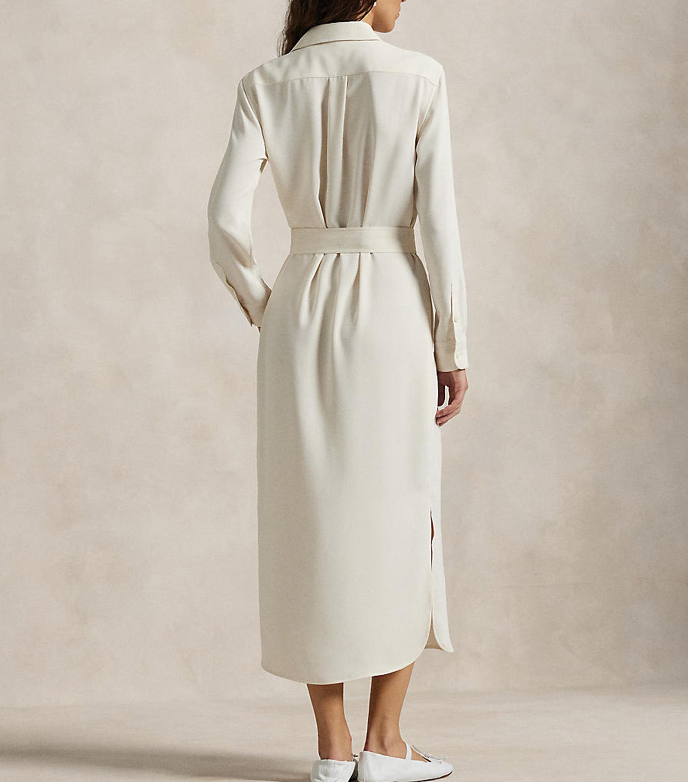 Women's Satin Shirtdress Mascarpone Cream