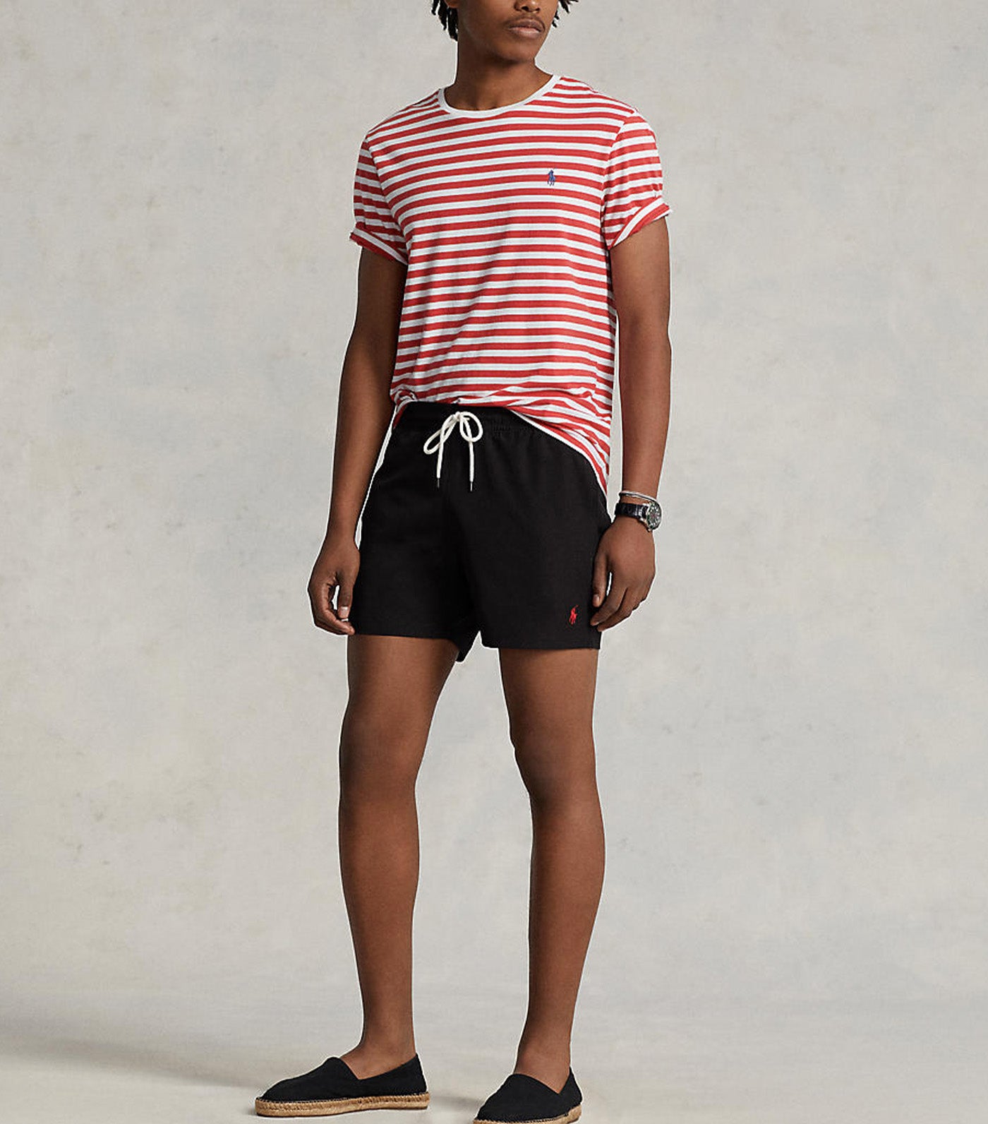 Men's 5.75-Inch Traveler Classic Swim Trunk Polo Black