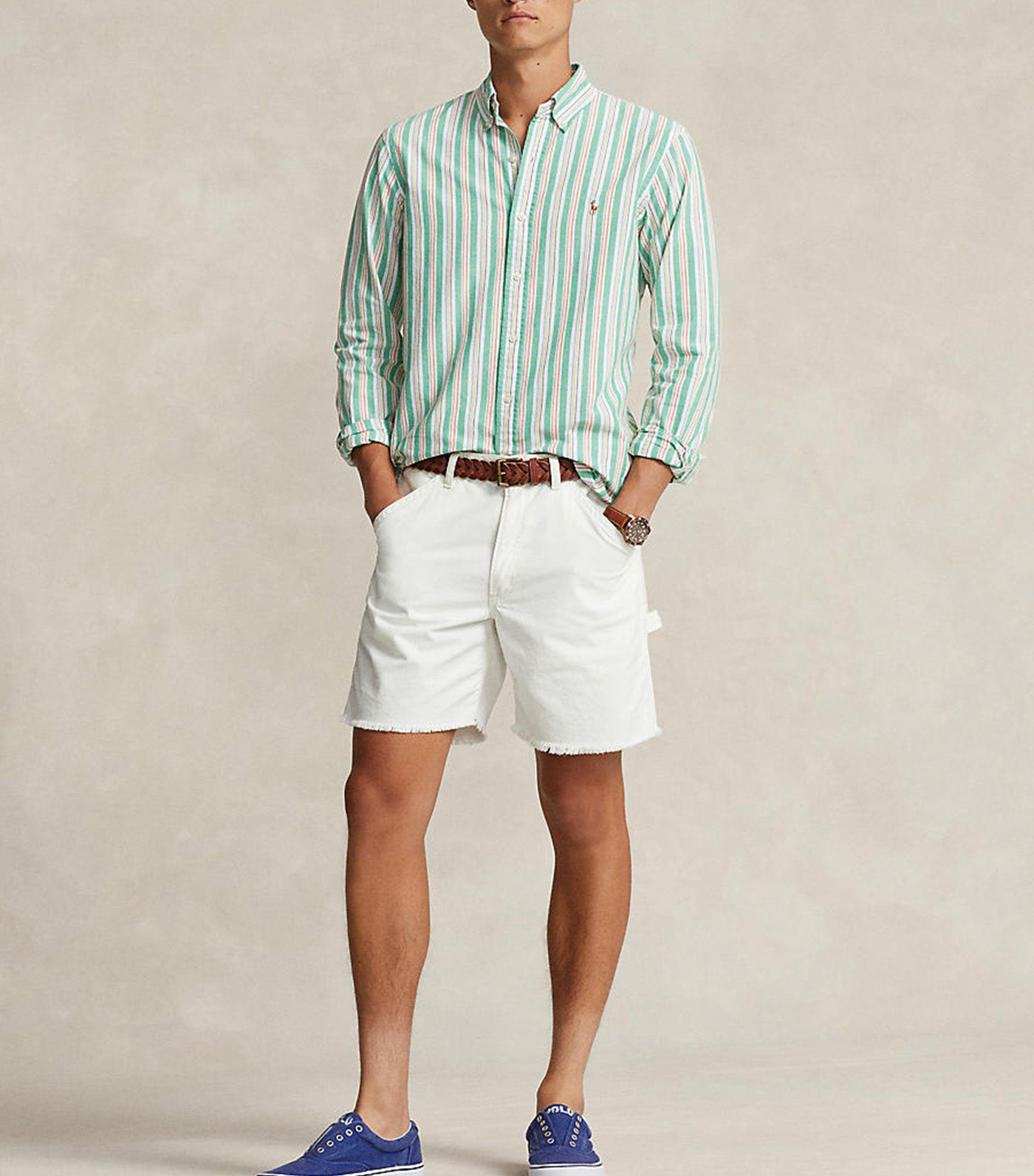 Men's Custom Fit Striped Oxford Shirt