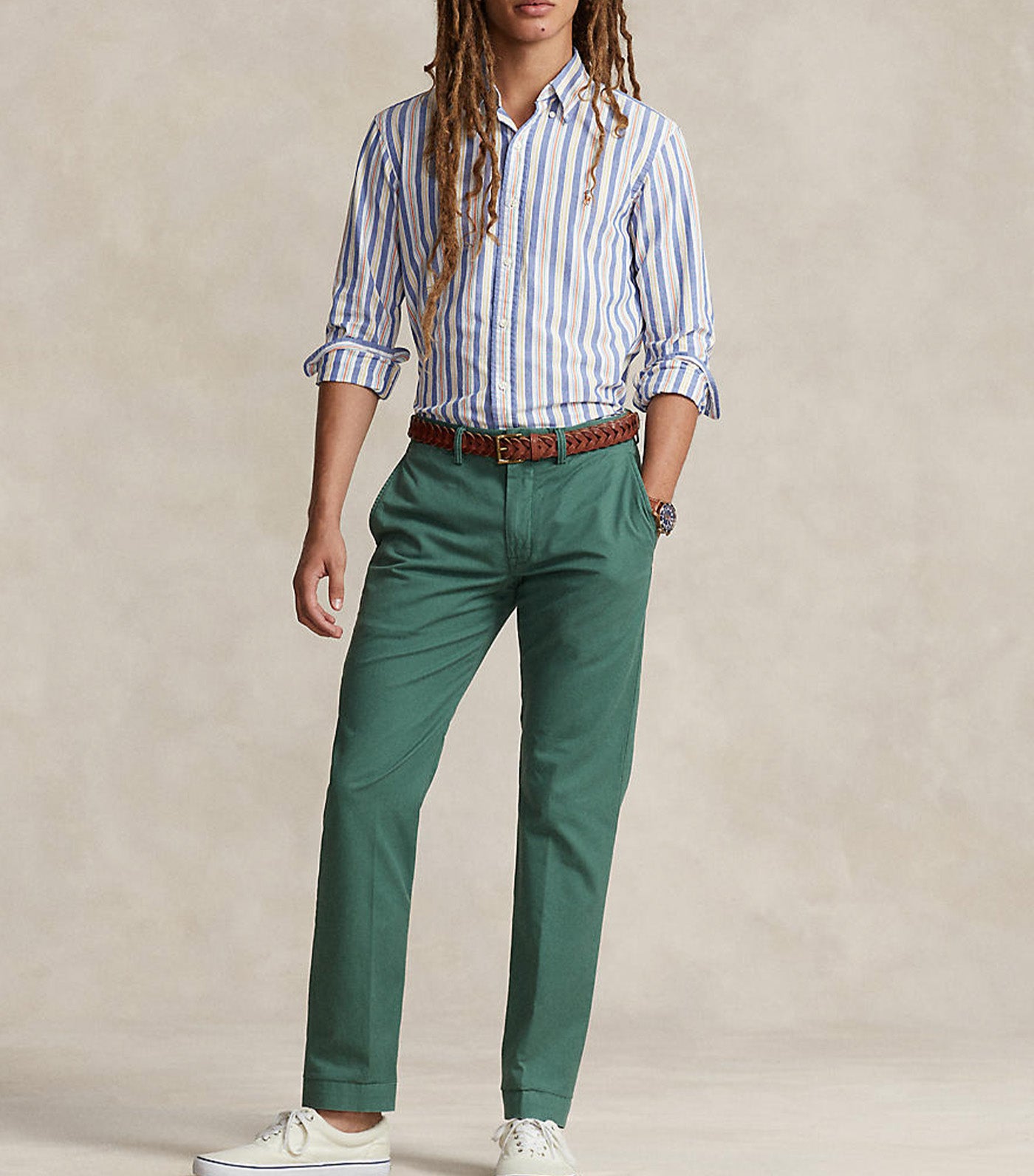 Men's Custom Fit Striped Oxford Shirt