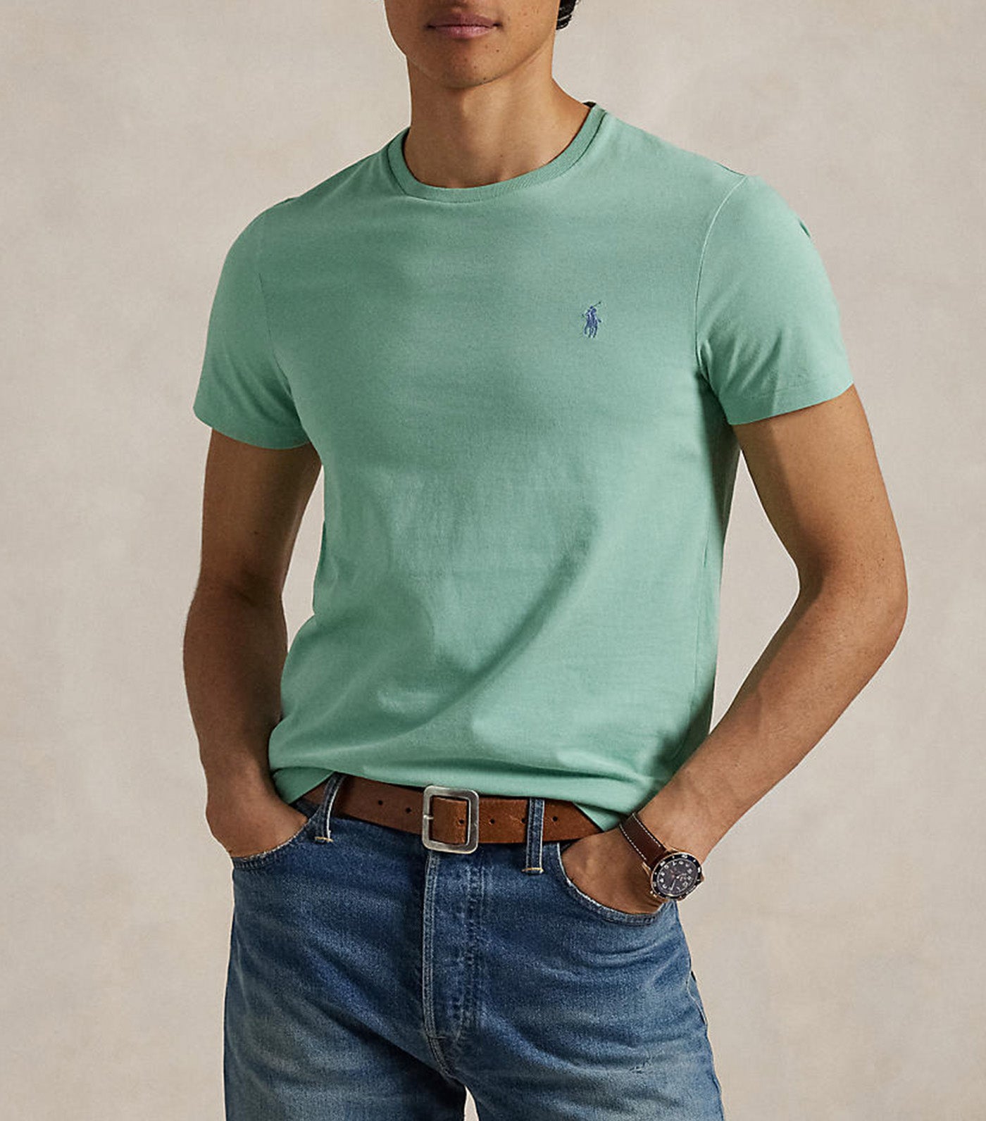 Men's Custom Slim Fit Jersey Crewneck T-Shirt