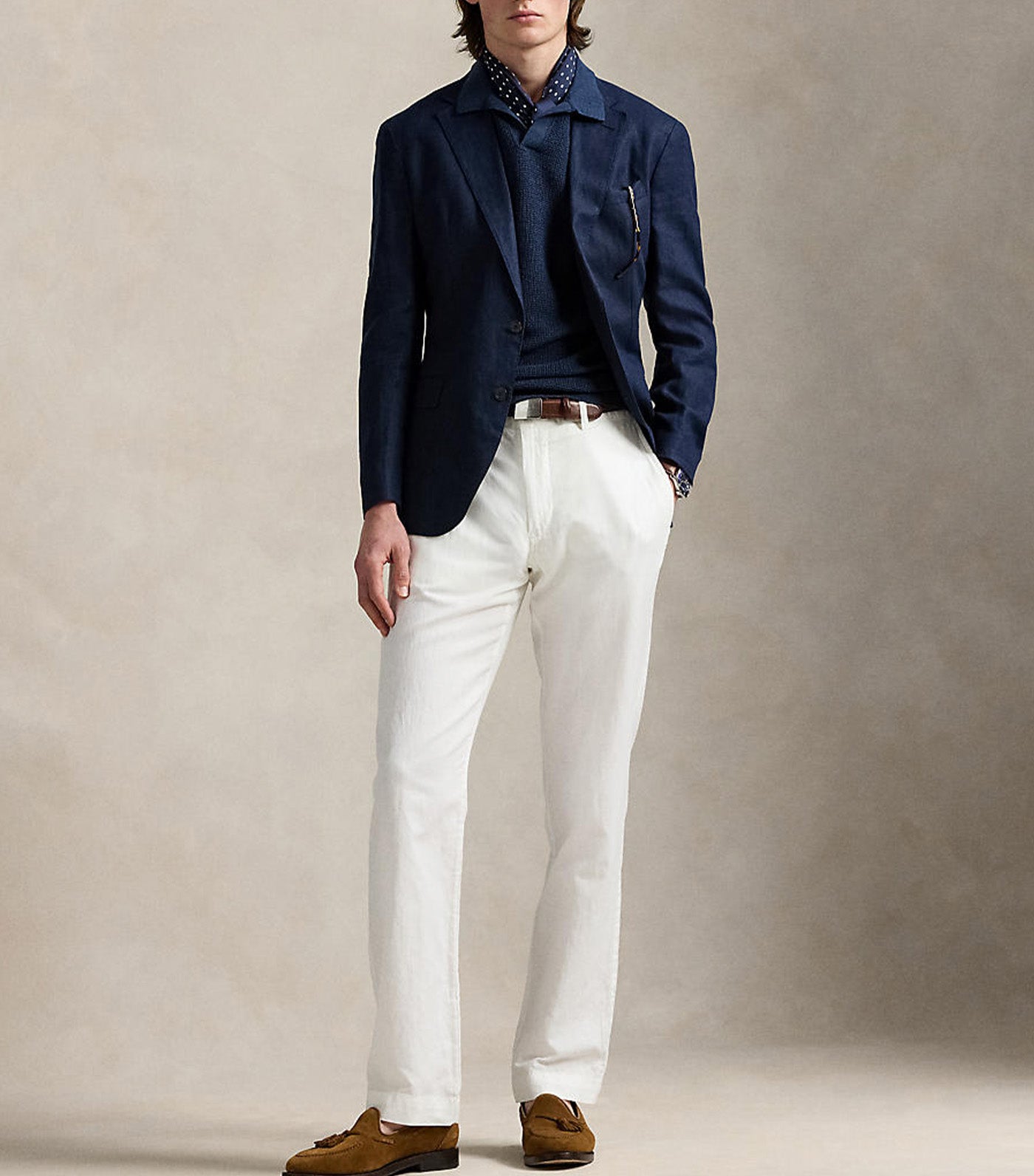 Men's Mesh-Knit Linen Short-Sleeve Sweater