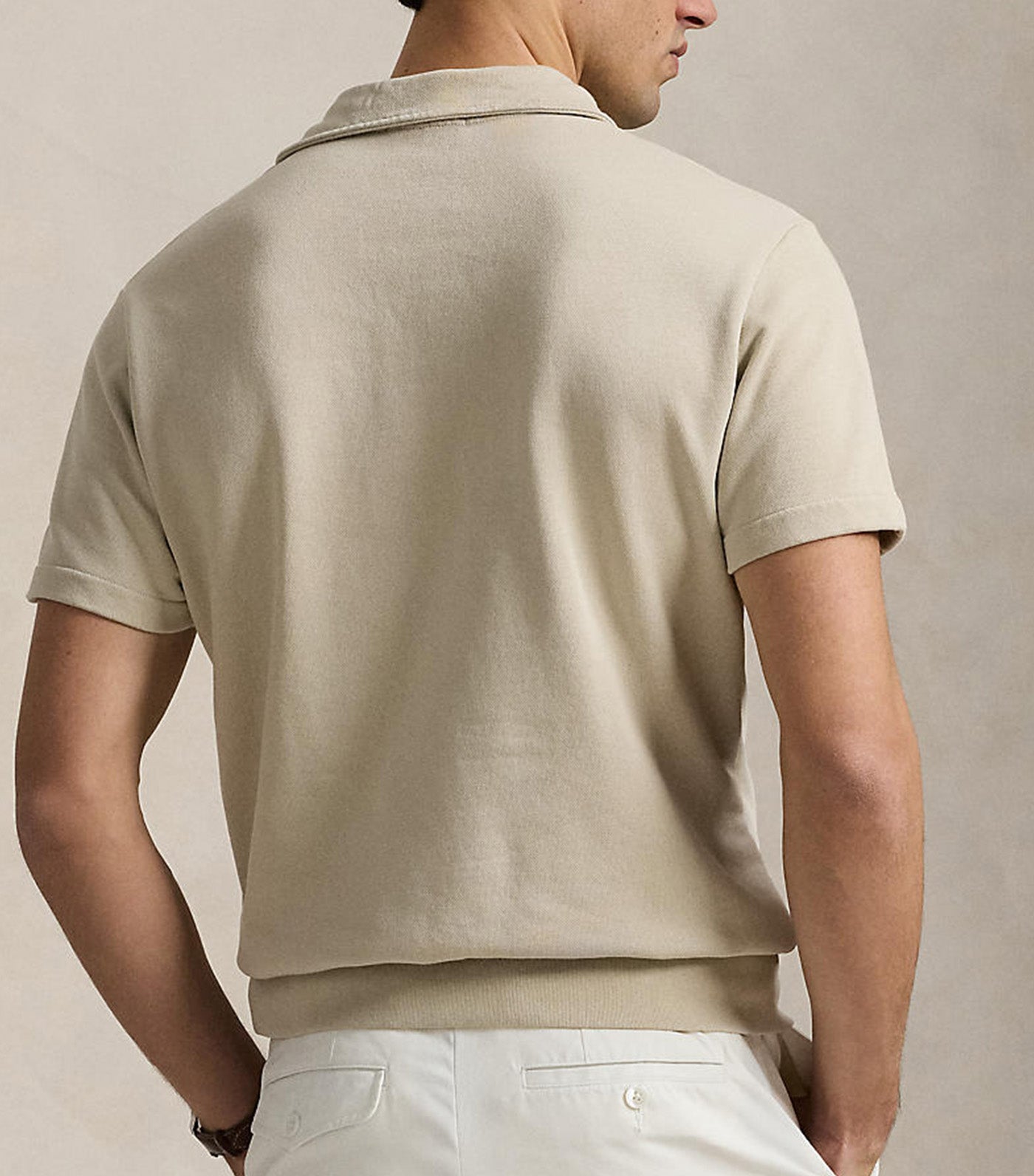 Men's Loopback Fleece Polo-Collar Sweatshirt