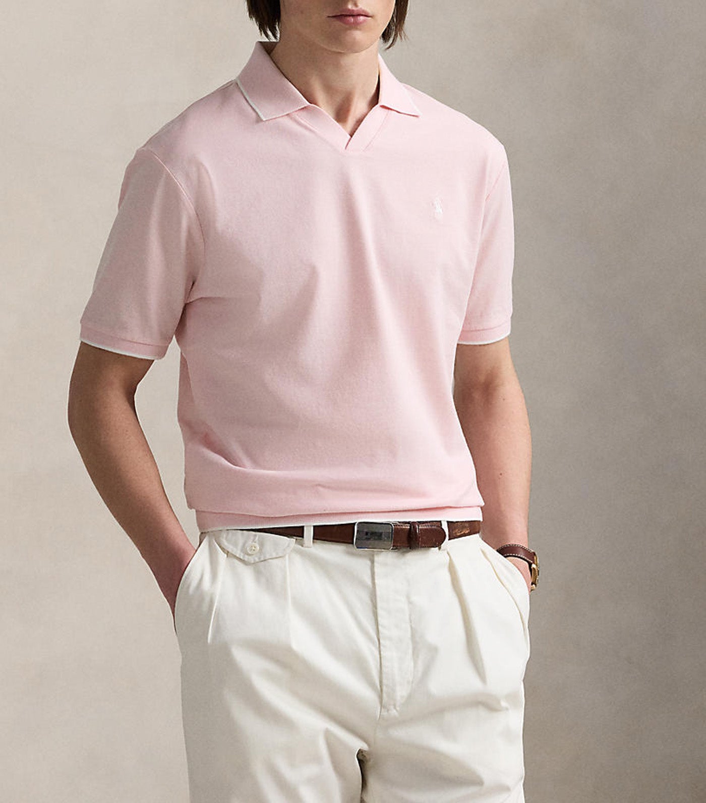 Men's Jacquard Mesh Polo Shirt