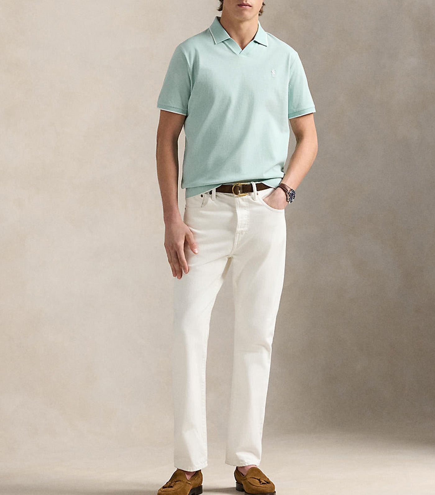 Men's Jacquard Mesh Polo Shirt