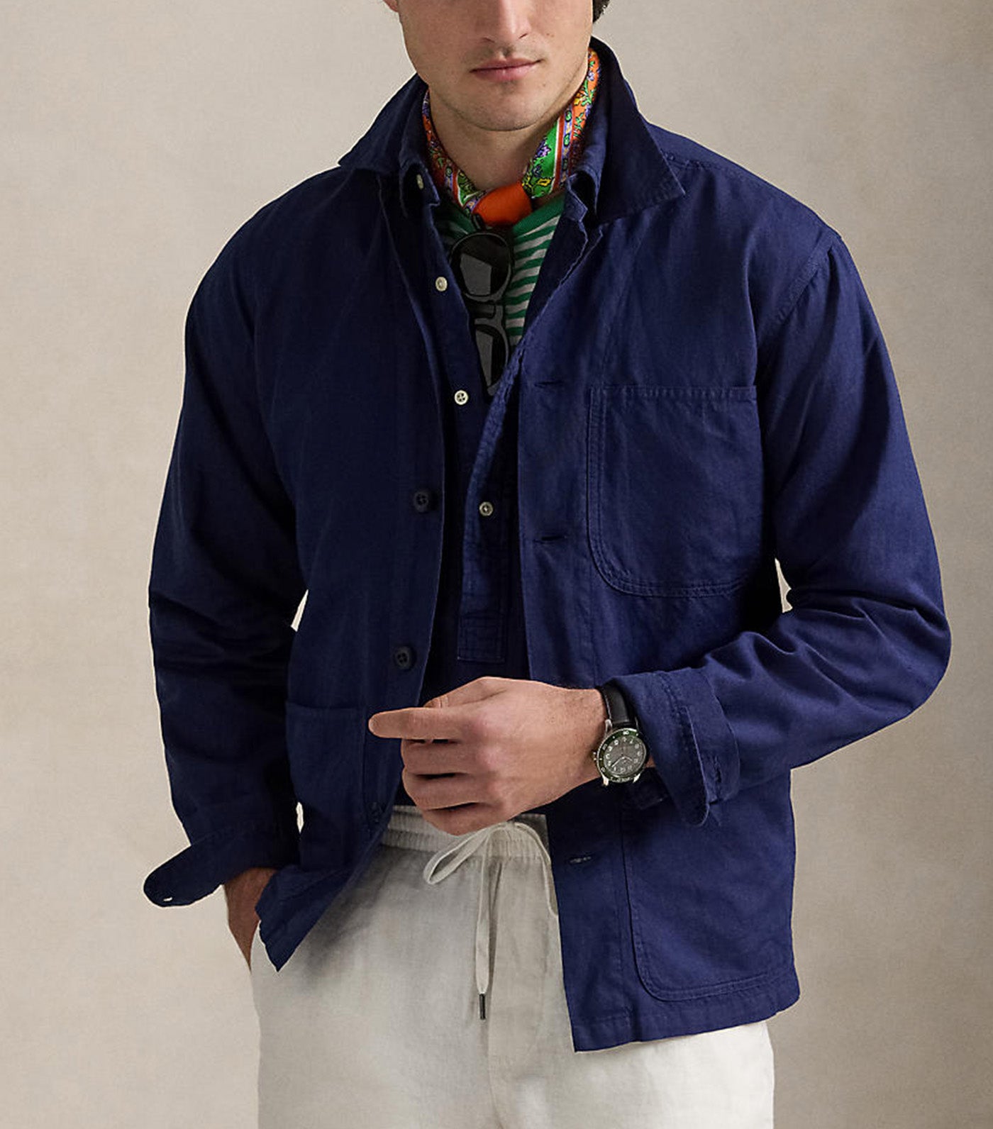Men's Linen-Cotton Overshirt