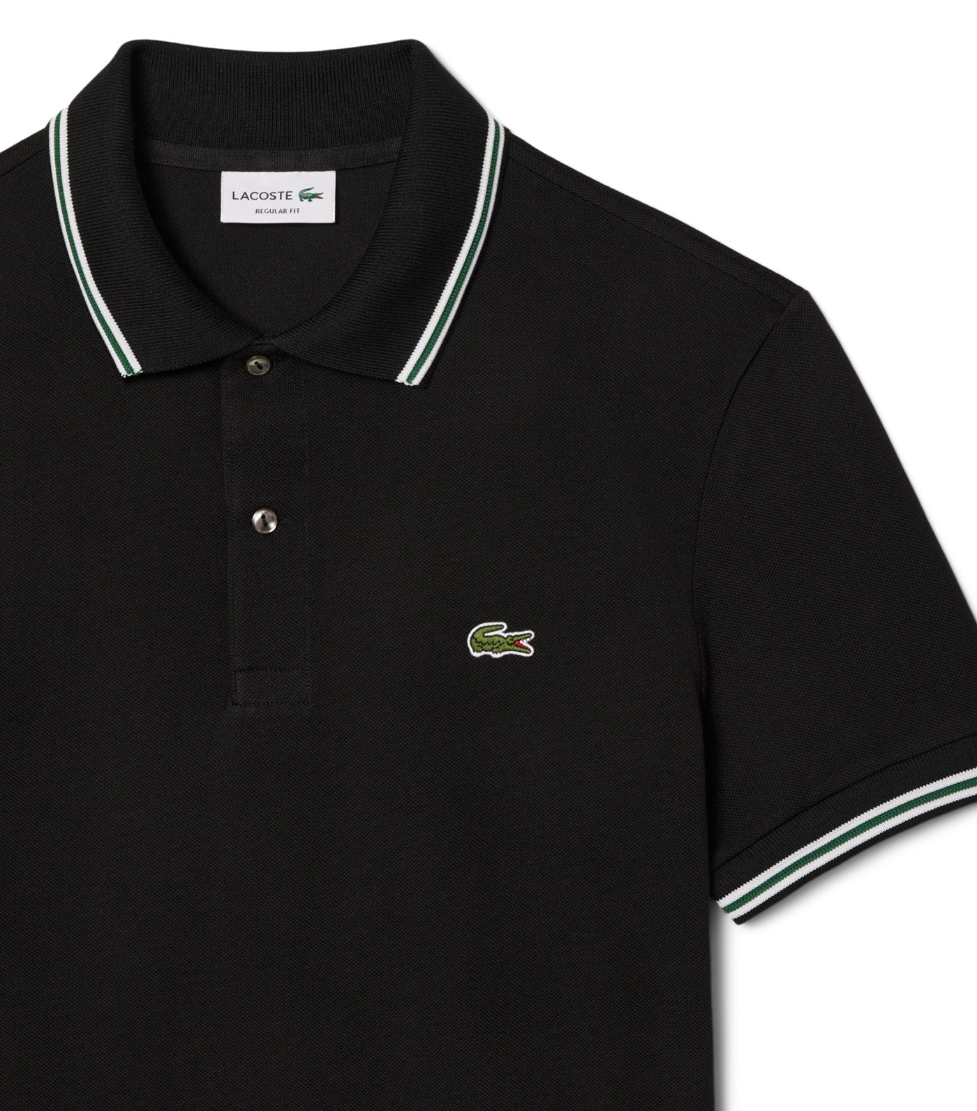 Men's Regular Fit Trim Accent L.12.12 Polo Black