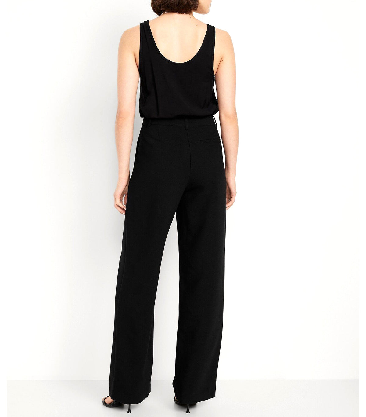 Extra High-Waisted Taylor Wide-Leg Trouser Pants Black