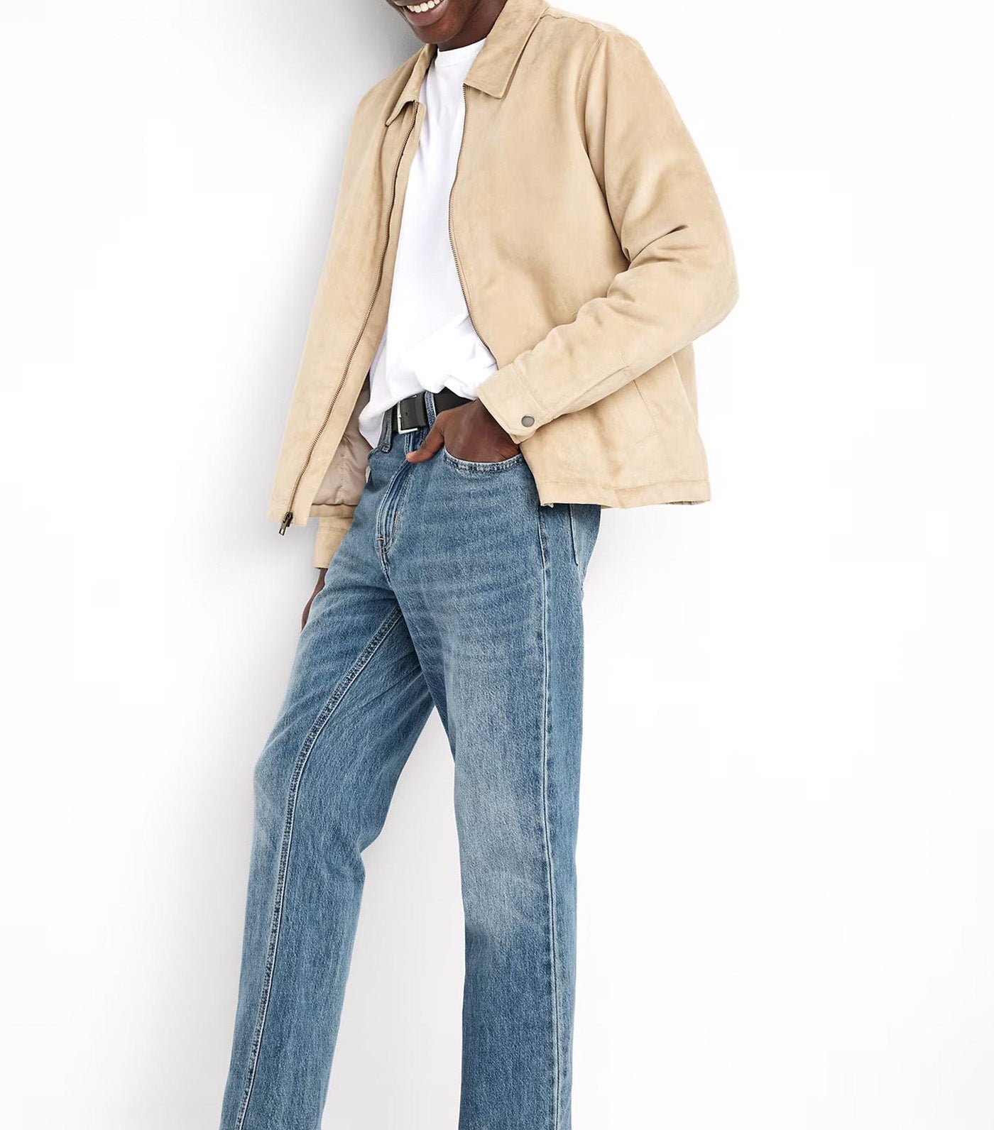 Old Navy Structured Straight Non-Stretch Jeans Medium Wash