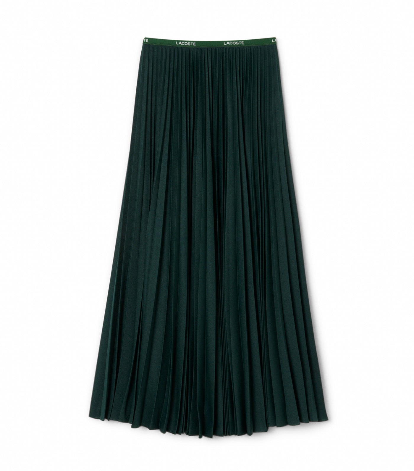 Lacoste Long Pleated Elasticated Waist Skirt Sinople