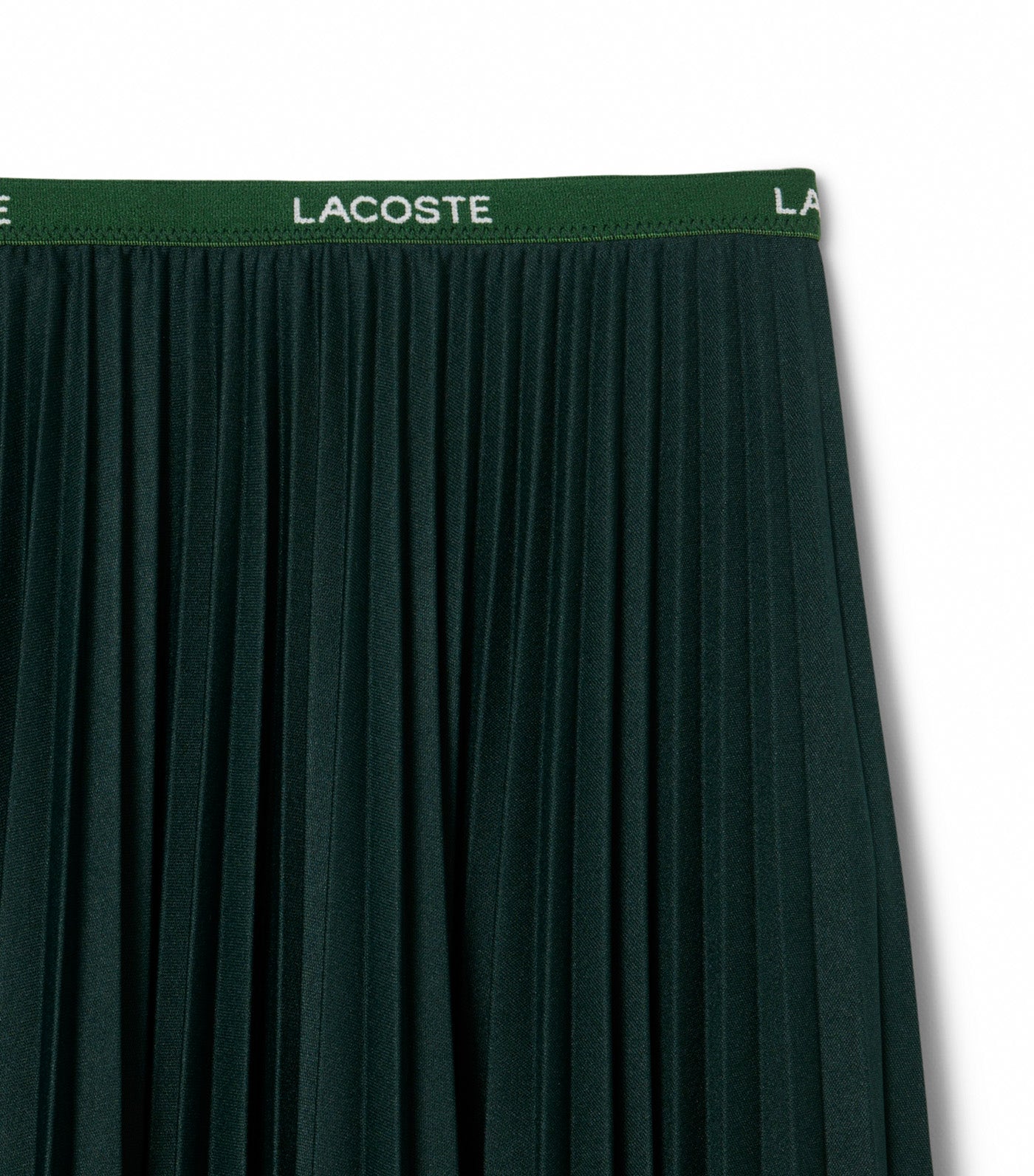 Lacoste Long Pleated Elasticated Waist Skirt Sinople