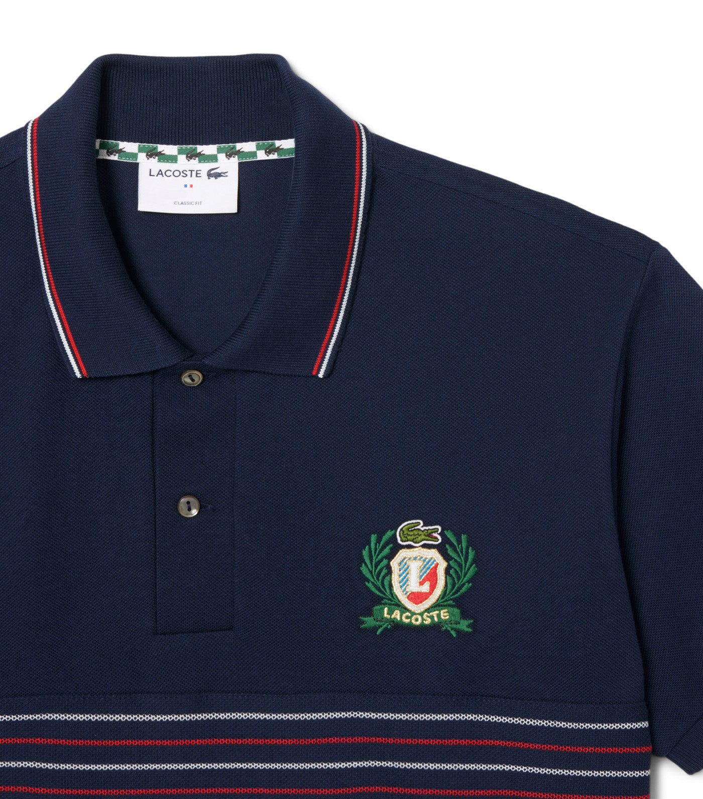 Classic Fit L.12.12 Embroidered Shield Polo Shirt Navy Blue