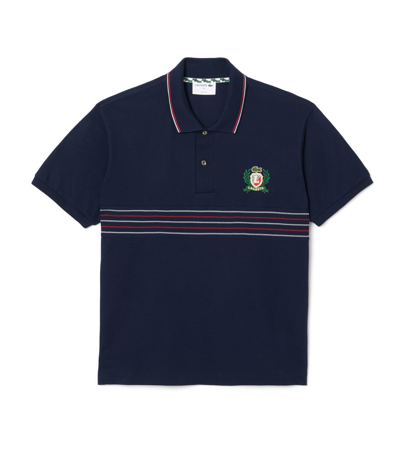 Classic Fit L.12.12 Embroidered Shield Polo Shirt Navy Blue