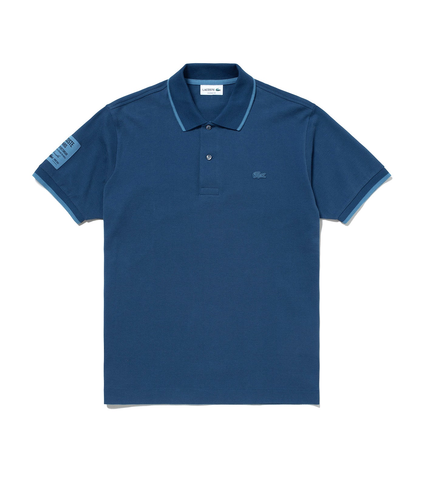 Sleeve Name Patch Pique Polo Shirt
