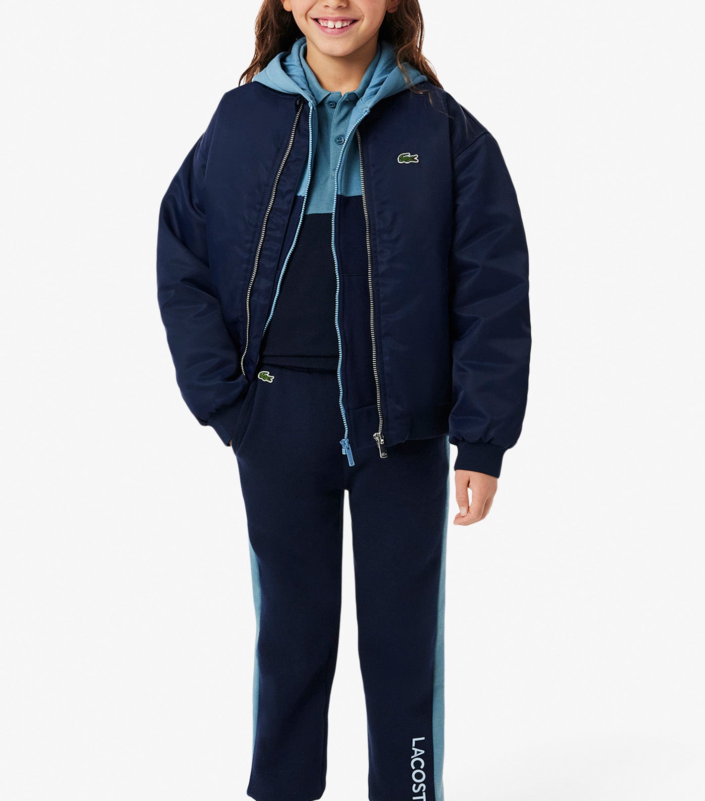 Color-Block Petit Piqué Polo Shirt Limestone/Rill/Navy Blue