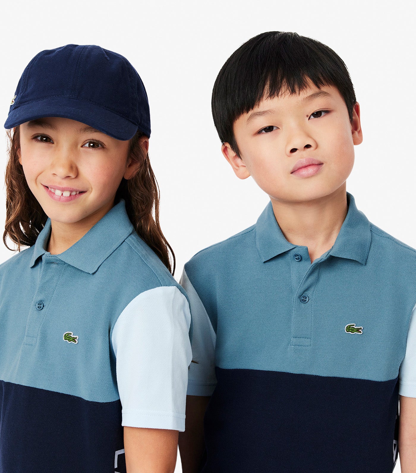 Color-Block Petit Piqué Polo Shirt Limestone/Rill/Navy Blue