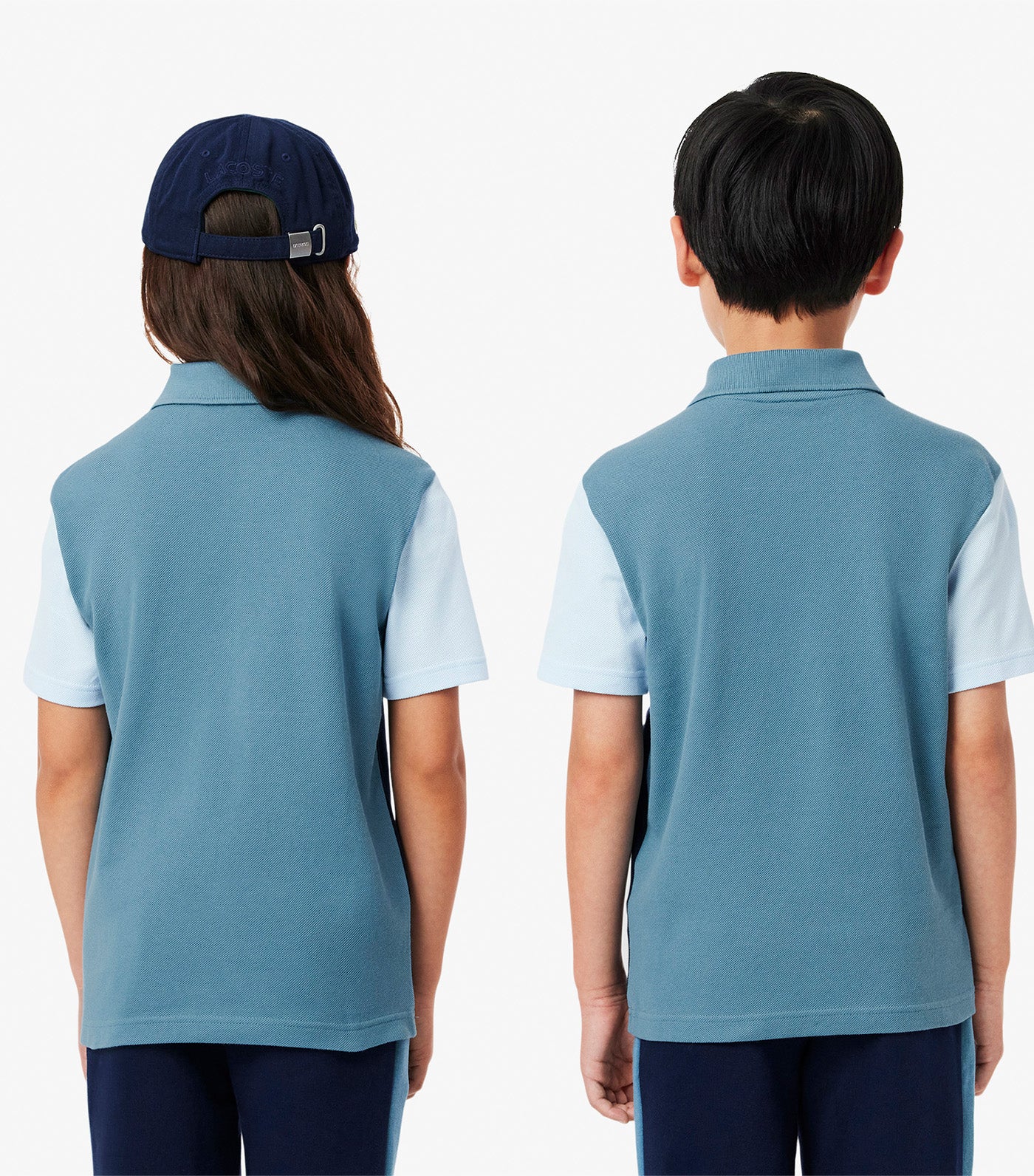 Color-Block Petit Piqué Polo Shirt Limestone/Rill/Navy Blue