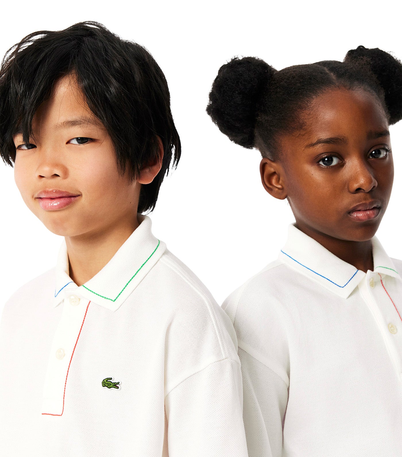 Petit Piqué Polo with Contrast Accent Flour/Multicolor