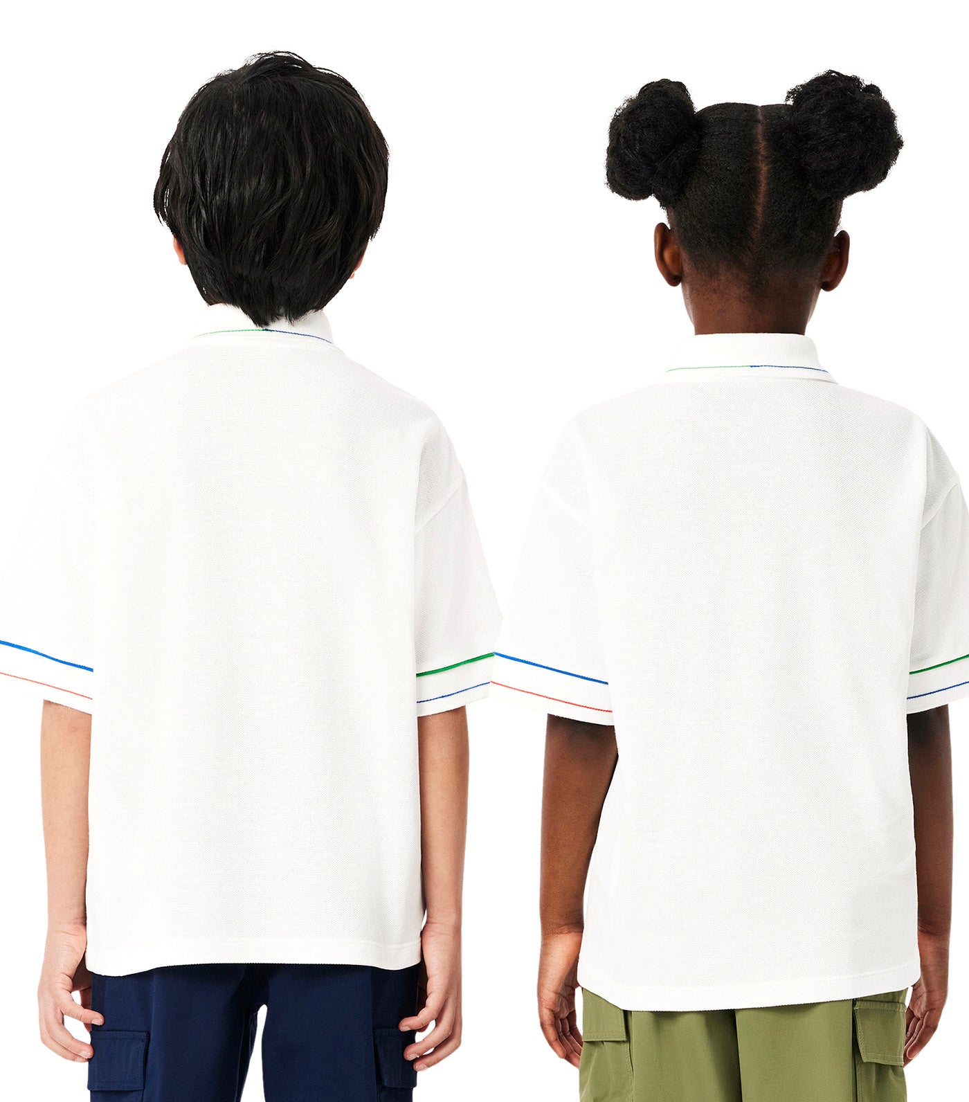 Petit Piqué Polo with Contrast Accent Flour/Multicolor