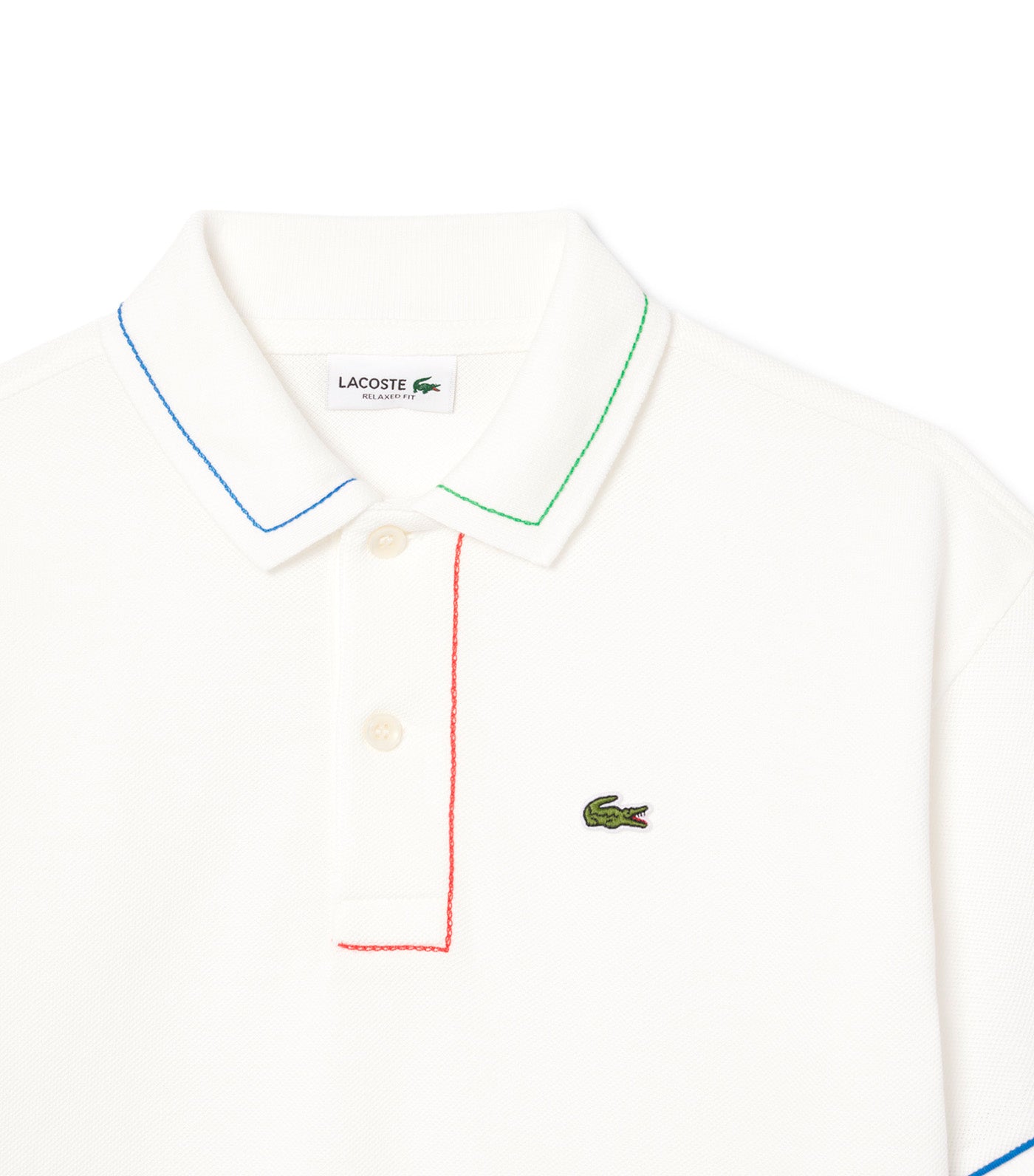 Petit Piqué Polo with Contrast Accent Flour/Multicolor