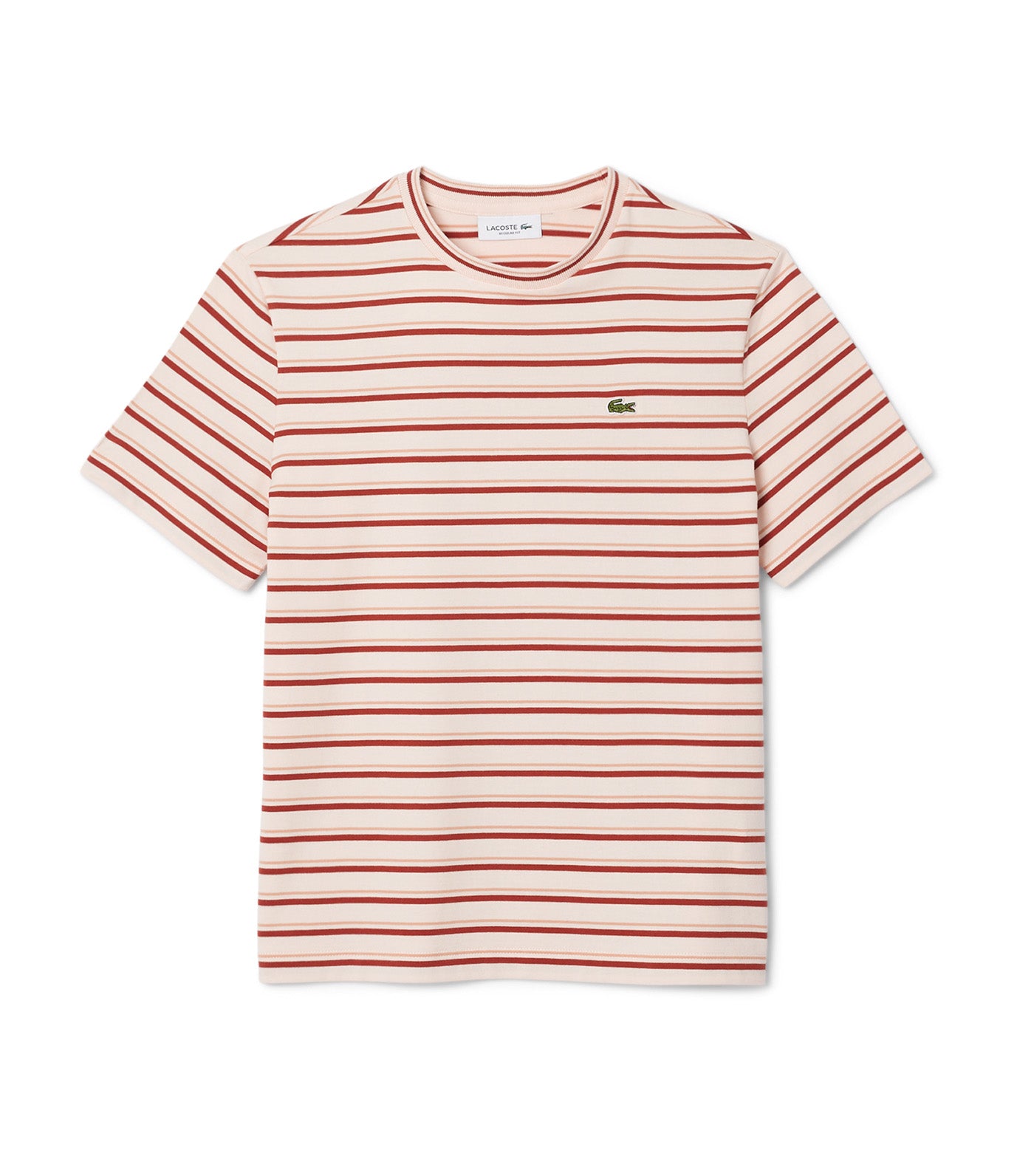 Striped Cotton T-Shirt Angora/Latte/Iberis