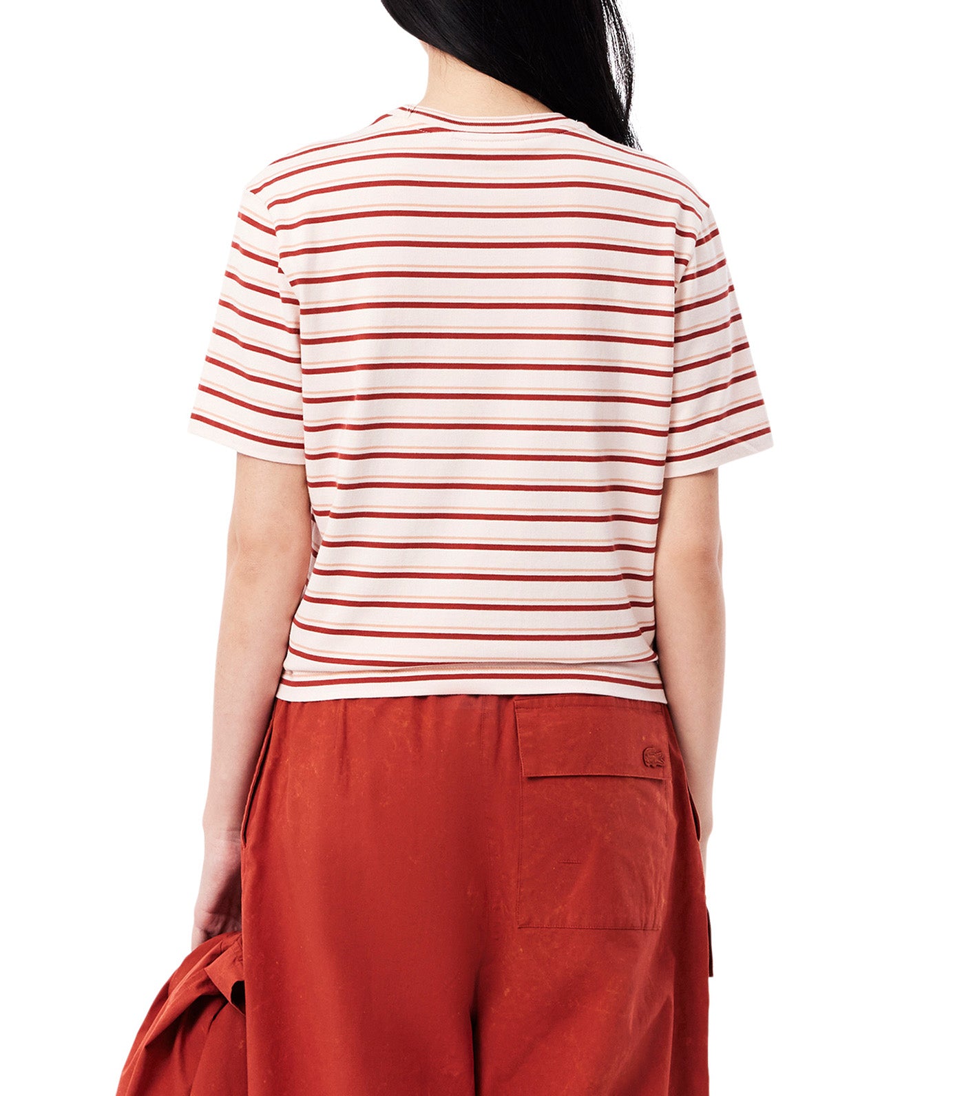Striped Cotton T-Shirt Angora/Latte/Iberis