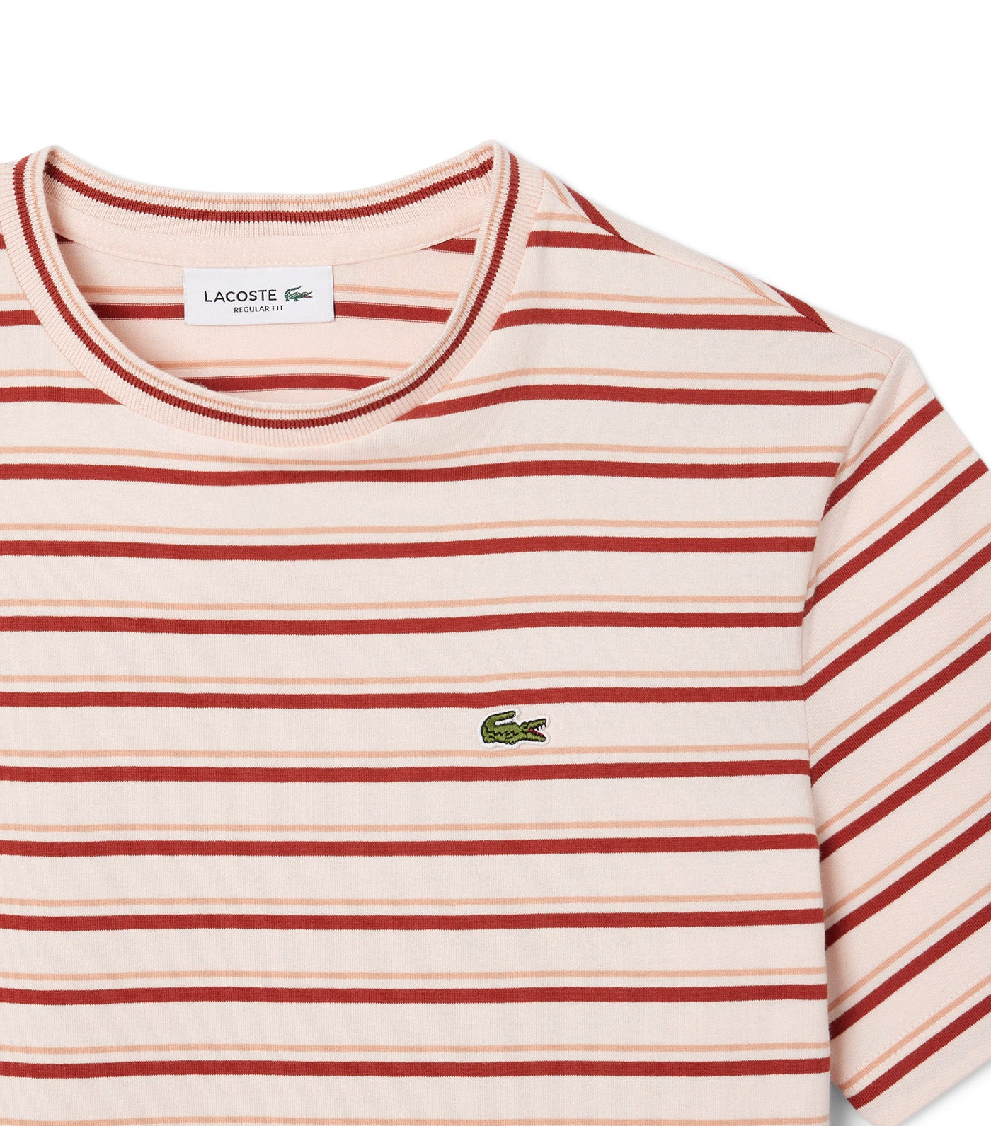 Striped Cotton T-Shirt Angora/Latte/Iberis