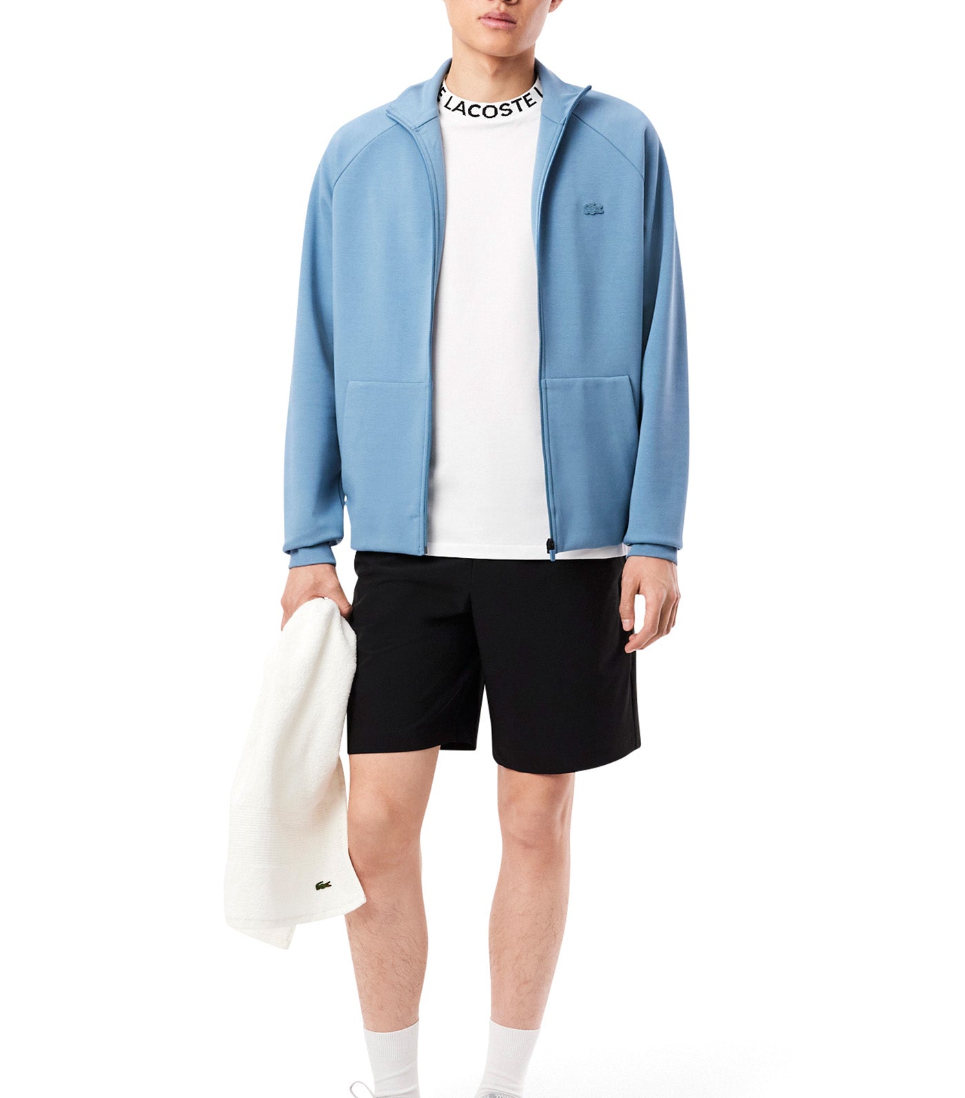 Regular Fit Jacquard Neck Stretch T-Shirt