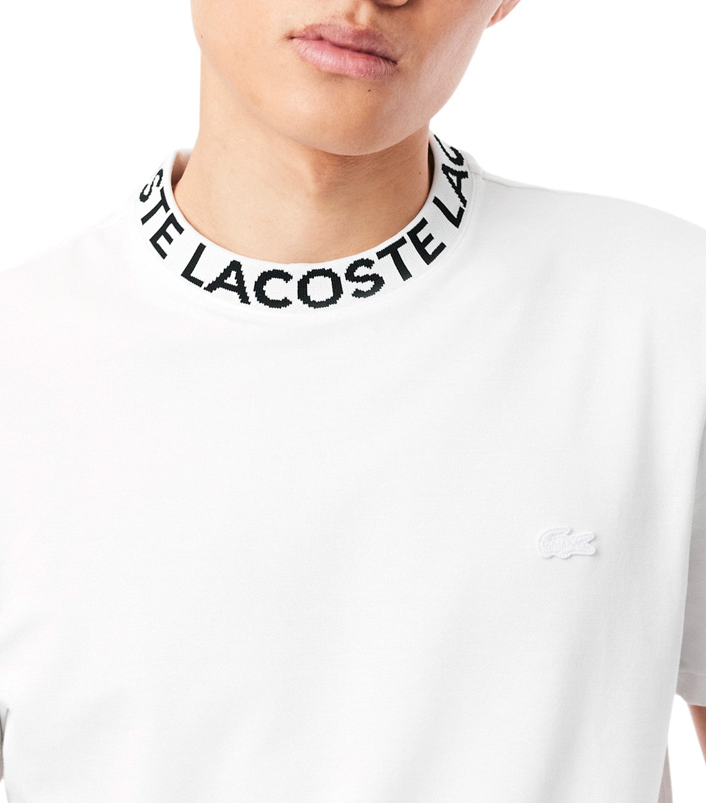 Regular Fit Jacquard Neck Stretch T-Shirt