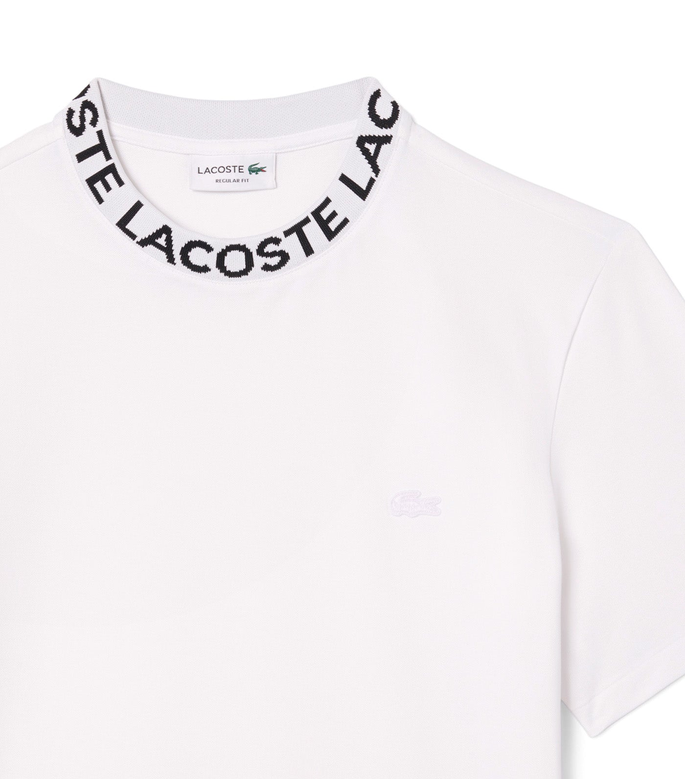 Regular Fit Jacquard Neck Stretch T-Shirt