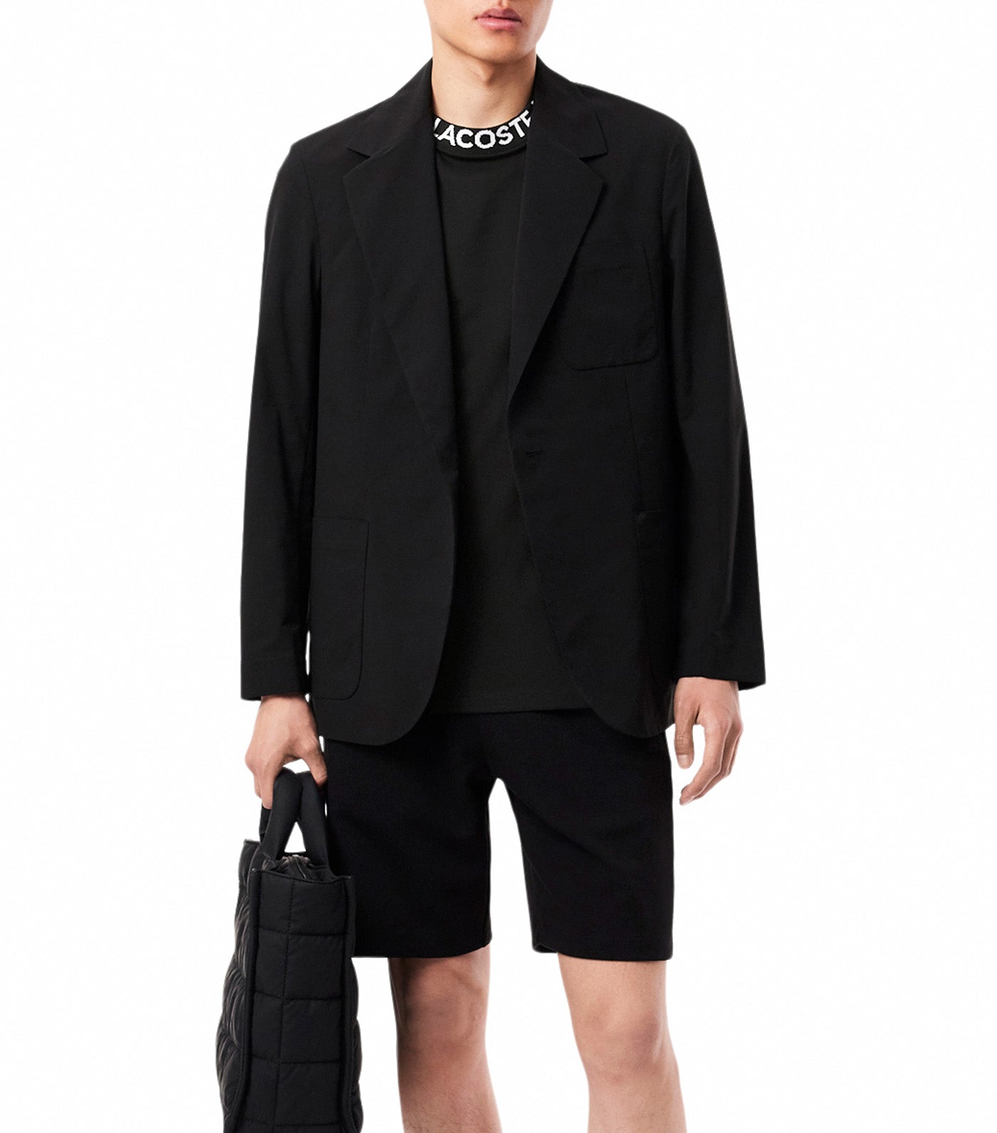 Regular Fit Jacquard Neck Stretch T-Shirt