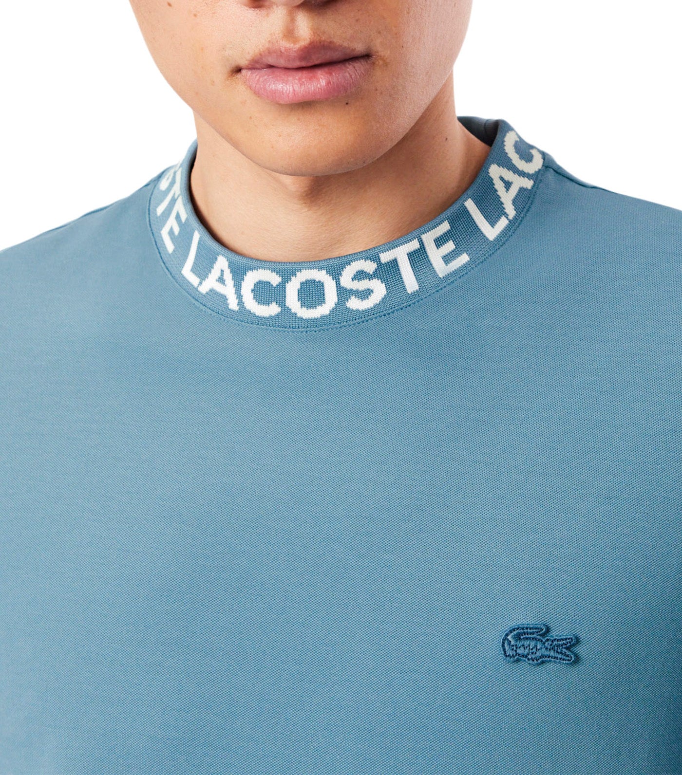 Regular Fit Jacquard Neck Stretch T-Shirt