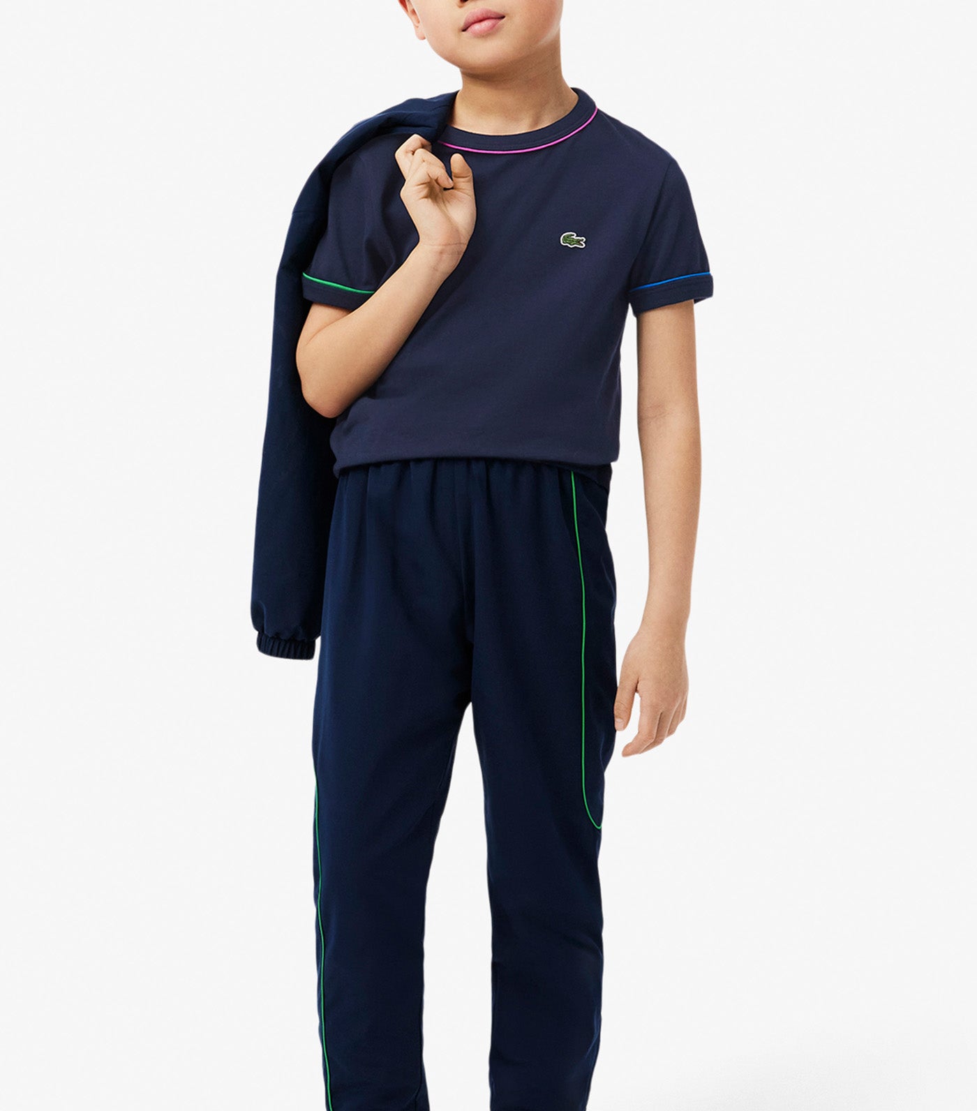 Contrast Trim Cotton T-Shirt