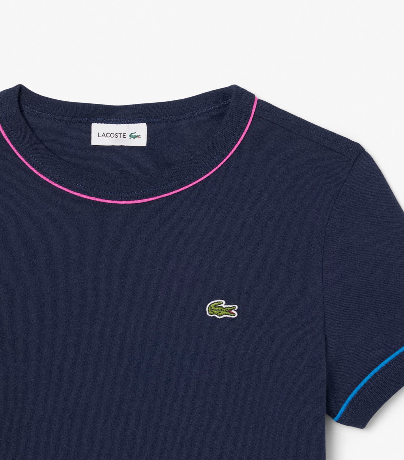 Contrast Trim Cotton T-Shirt