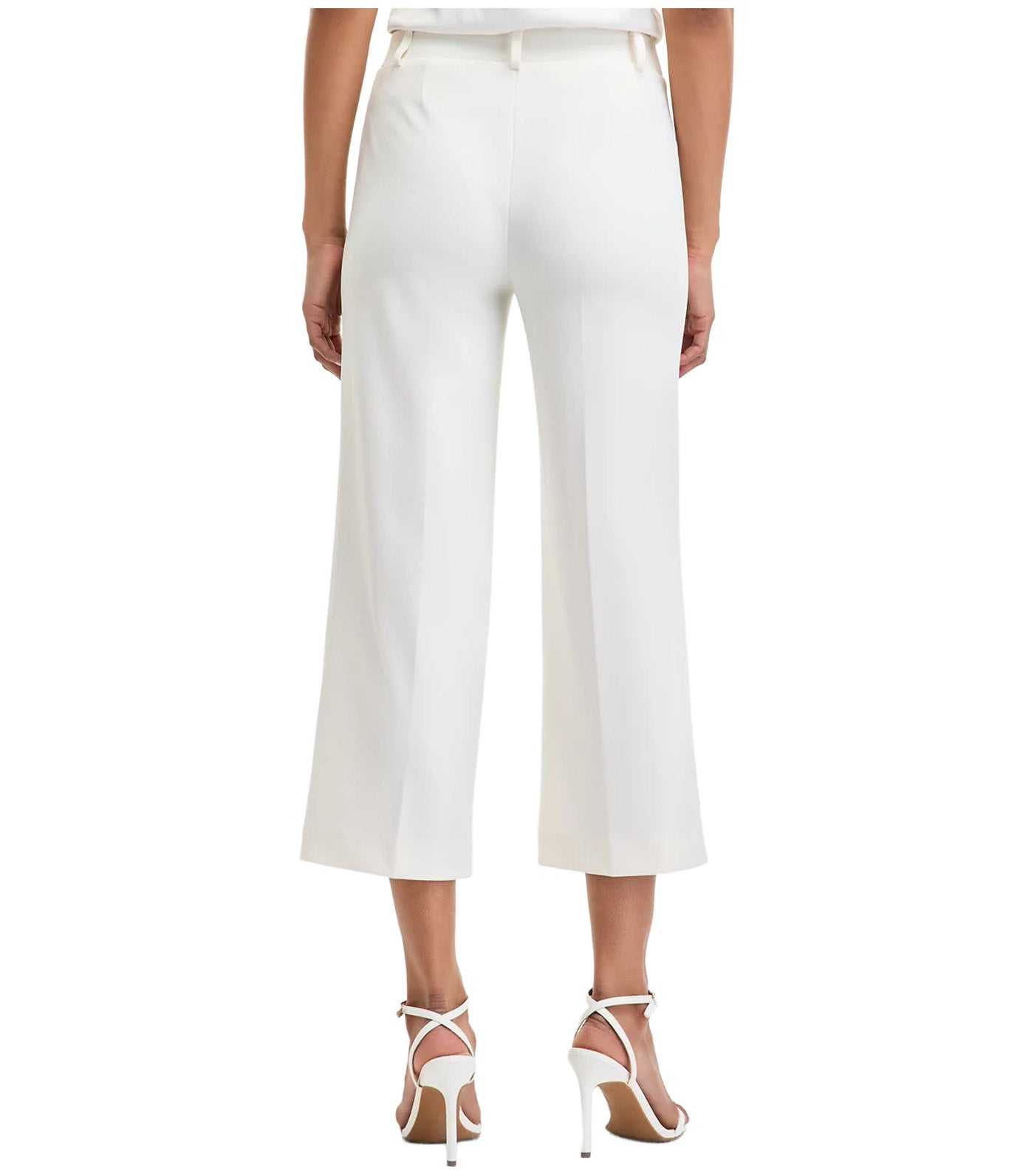 Women's Pull-on Cropped Wide-Leg Pants White Dove