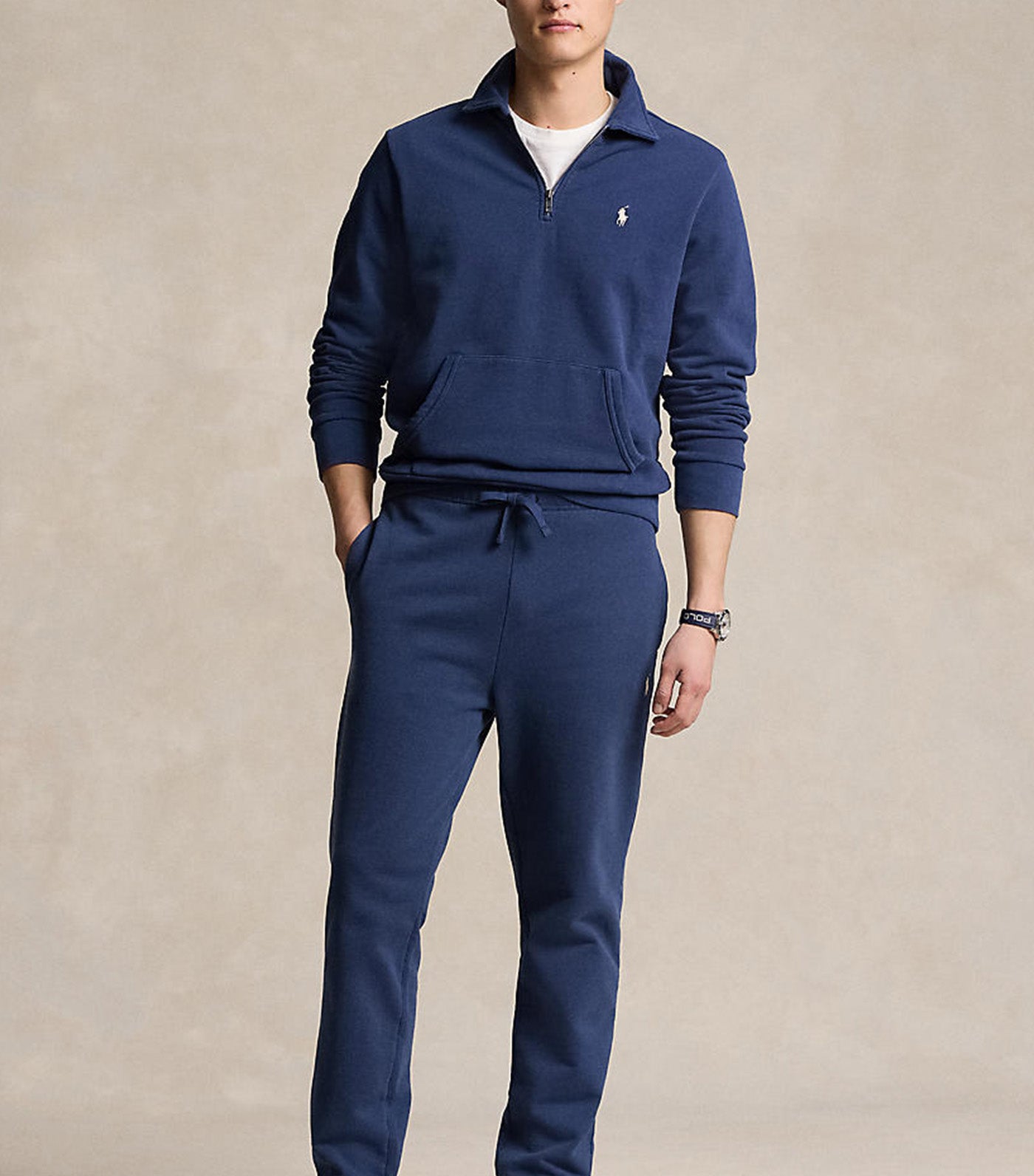 Loopback Fleece Quarter-Zip Sweatshirt Navy