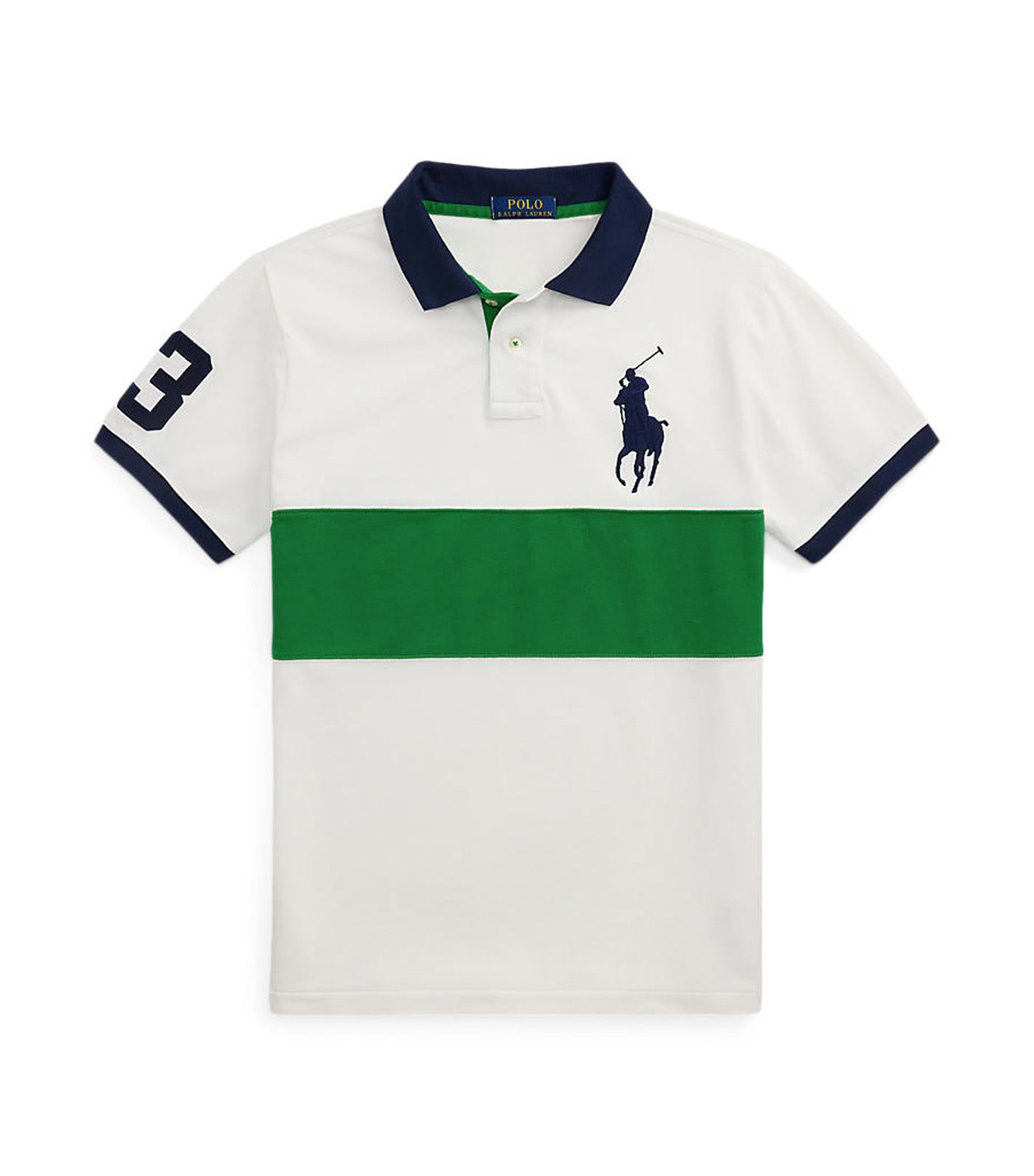 Custom Slim Fit Big Pony Mesh Polo Shirt Cruise Green Multi