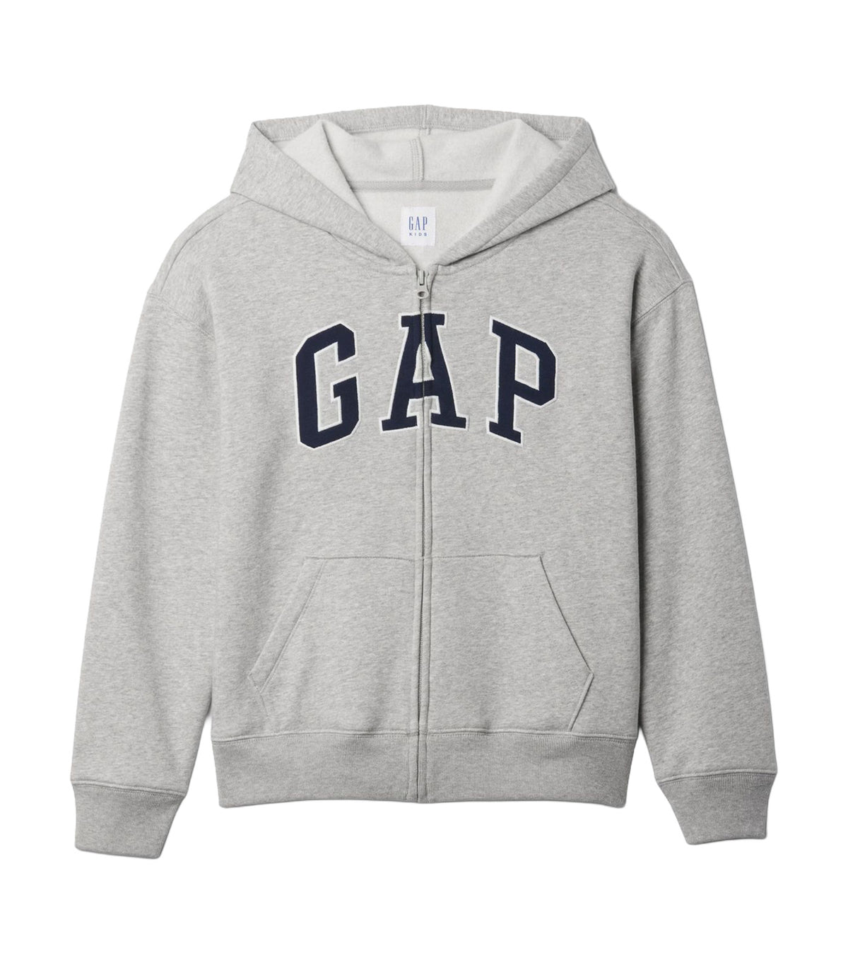 Relaxed Logo Zip Hoodie Light Heather Grey B08