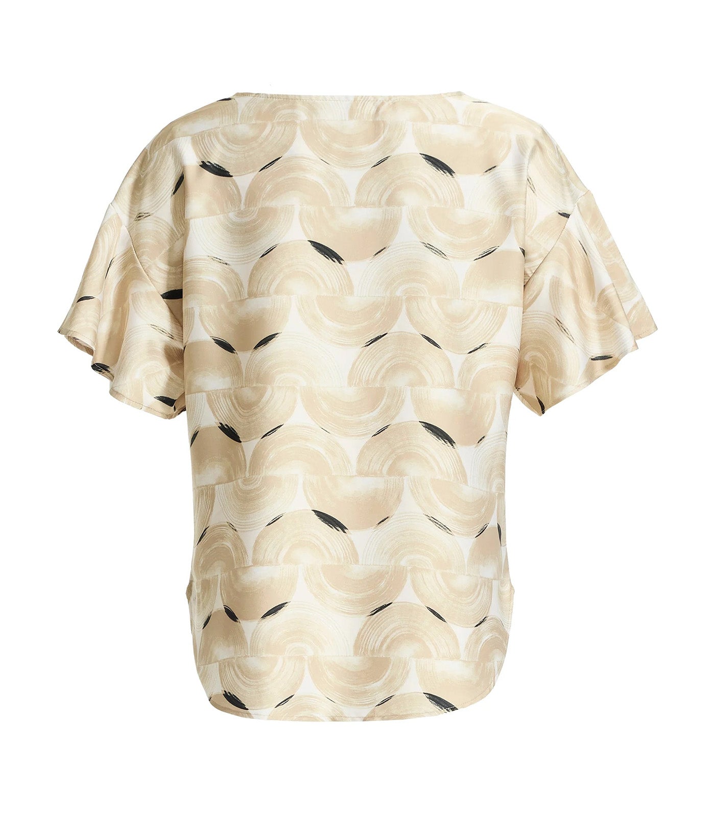 Bateau Neck Flutter Sleeve Blouse Safari Multi